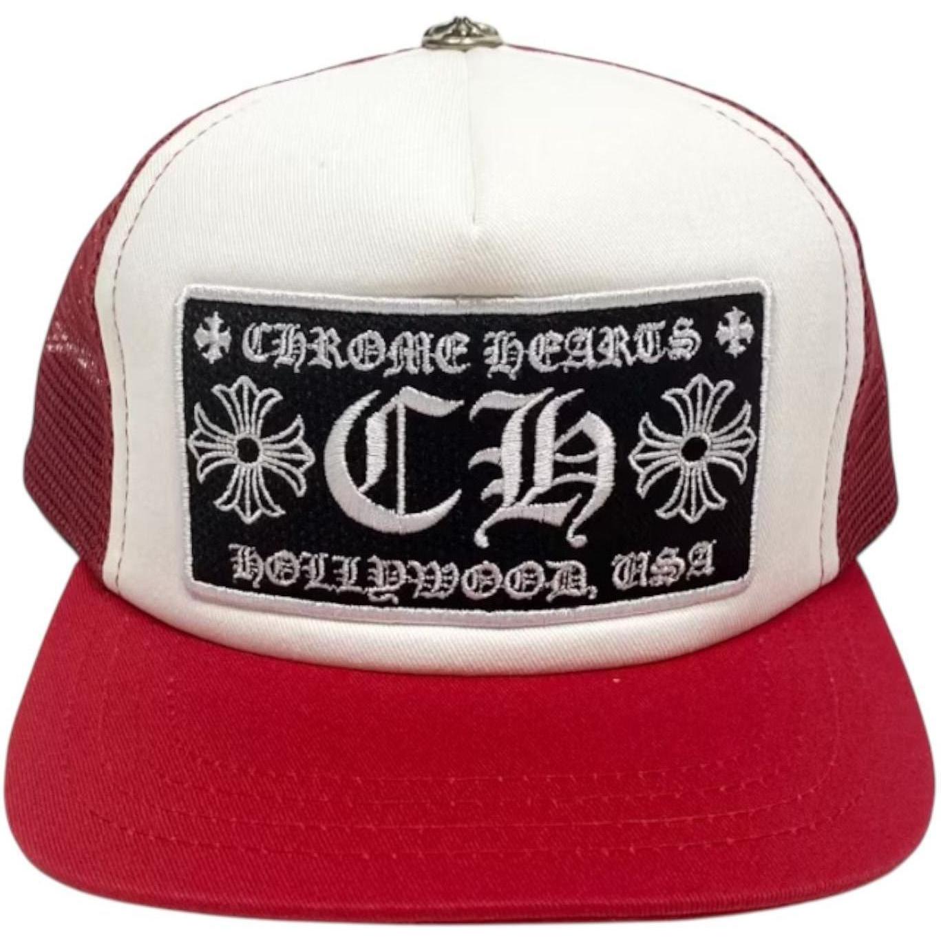 Chrome Hearts CH Hollywood Trucker Hat Red/White