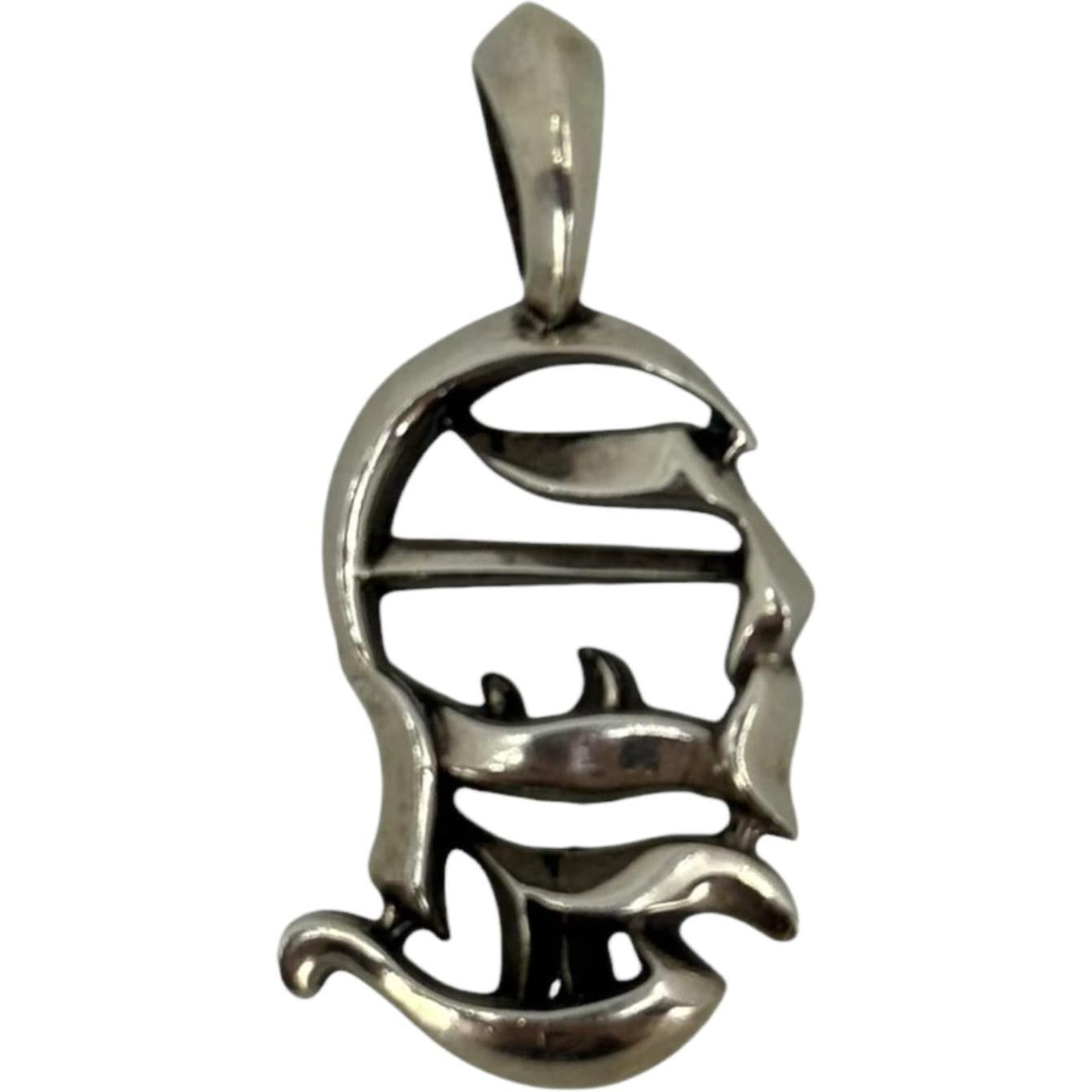 Chrome Hearts CH Logo Silver Vertical Logo Pendant