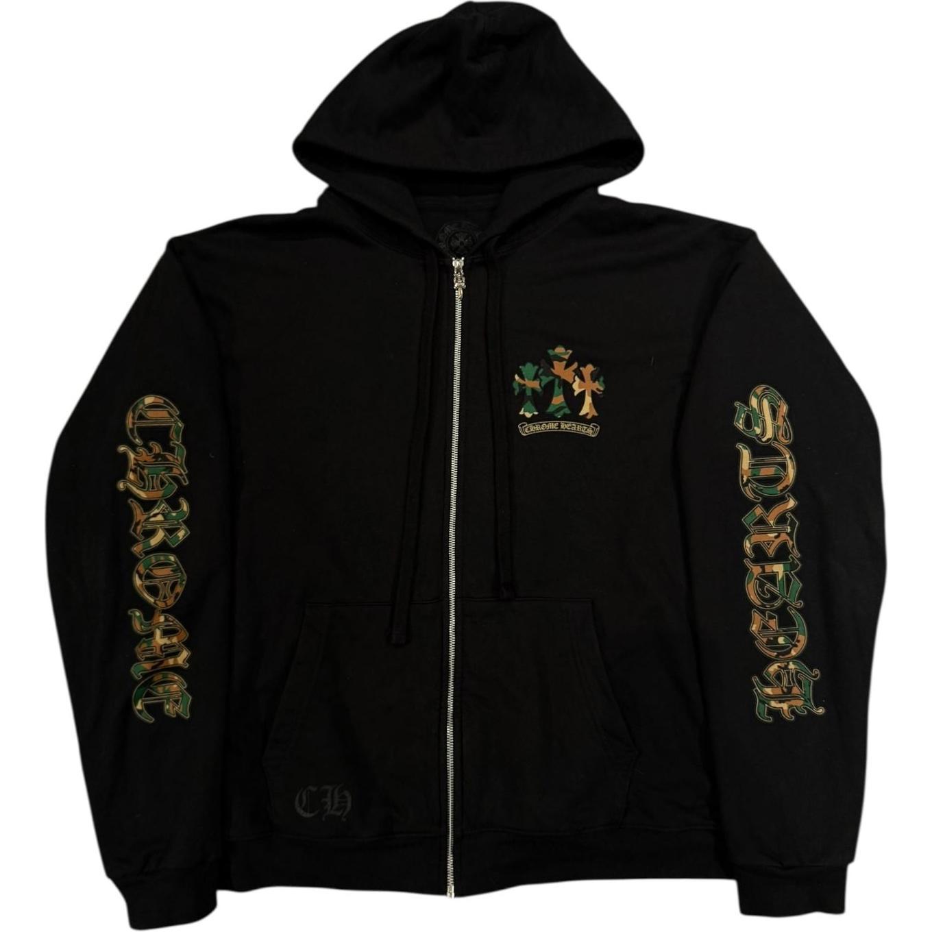 Chrome Hearts Camo Triple Cross Horseshoe Zip Hoodie - Like New
