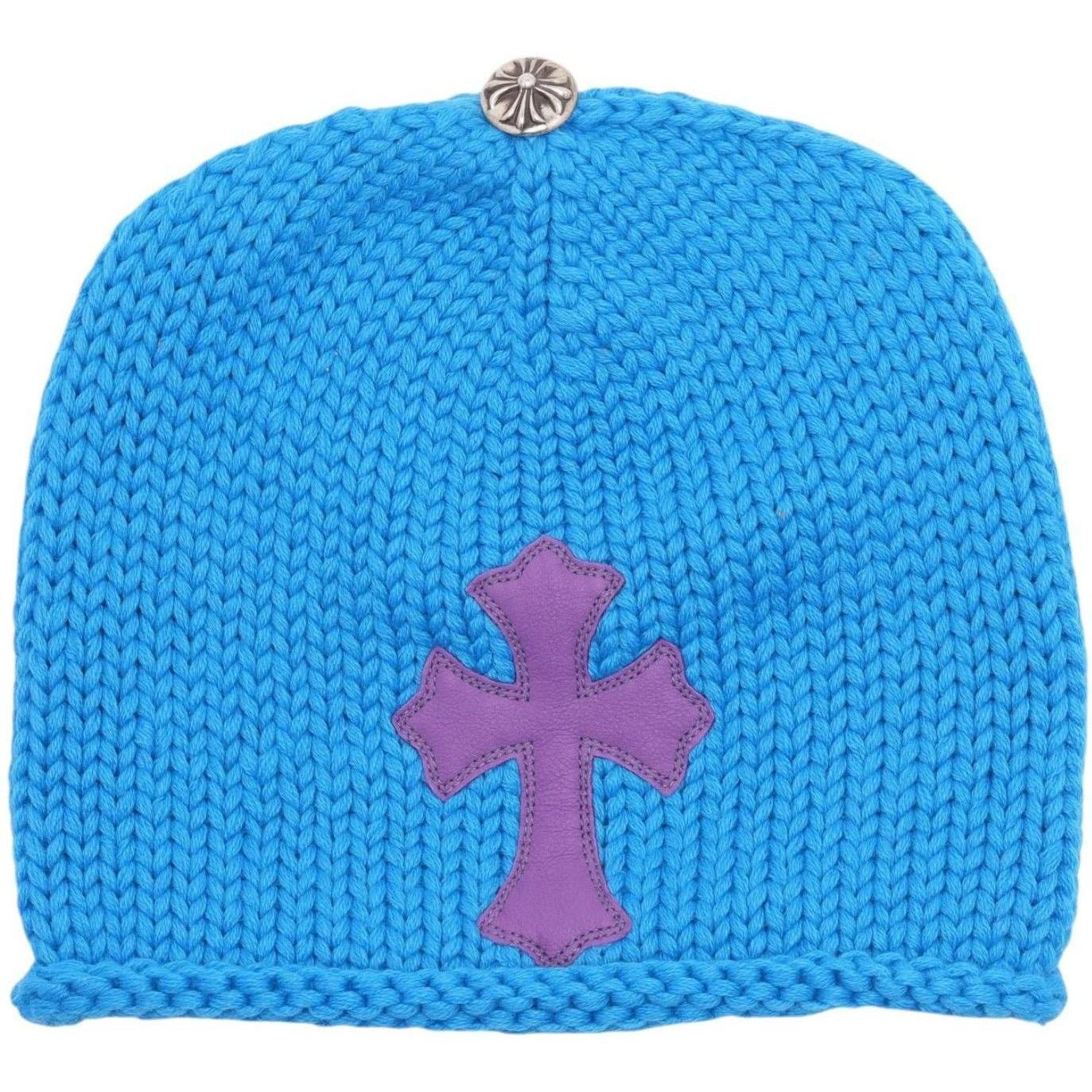 Chrome Hearts Cashmere Cross Patch Beanie Blue Purple