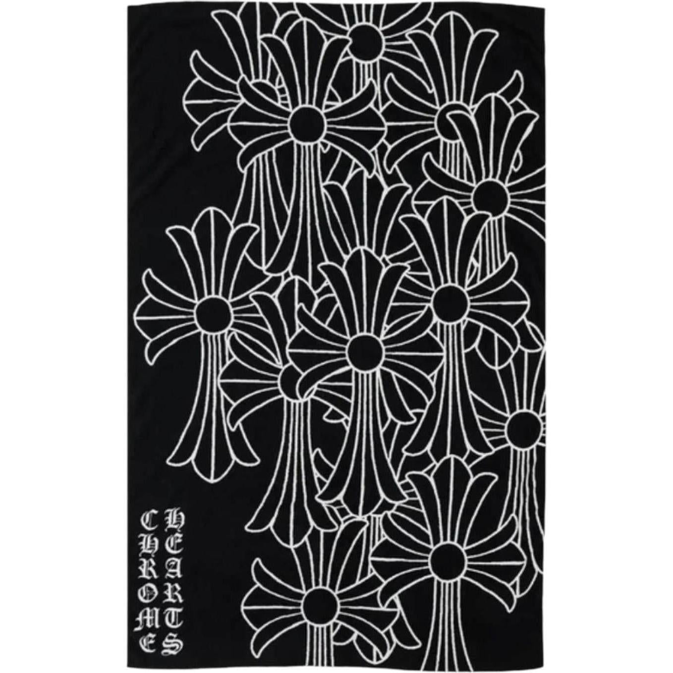 Chrome Hearts Cemetery Cross Beach Towel Black/White