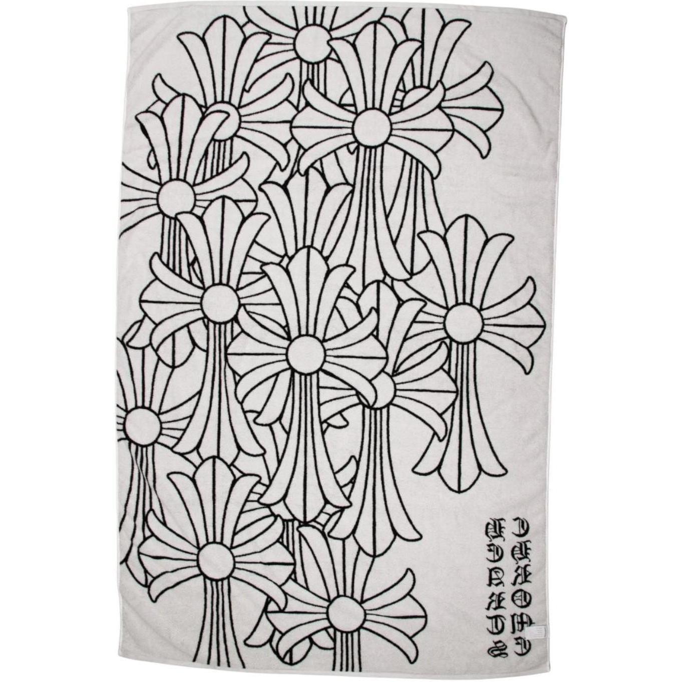 Chrome Hearts Cemetery Cross Beach Towel Black/White