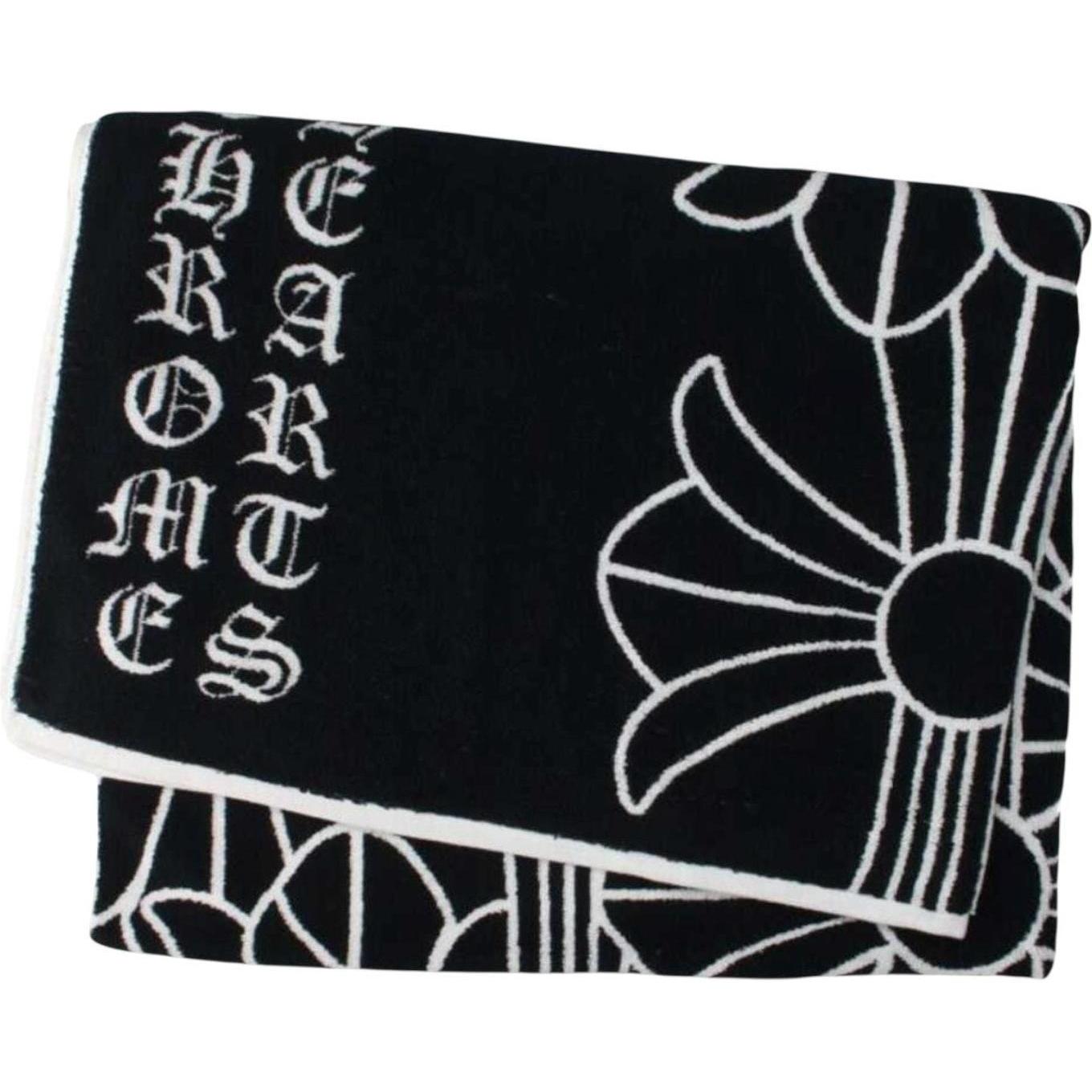 Chrome Hearts Cemetery Cross Beach Towel Black/White