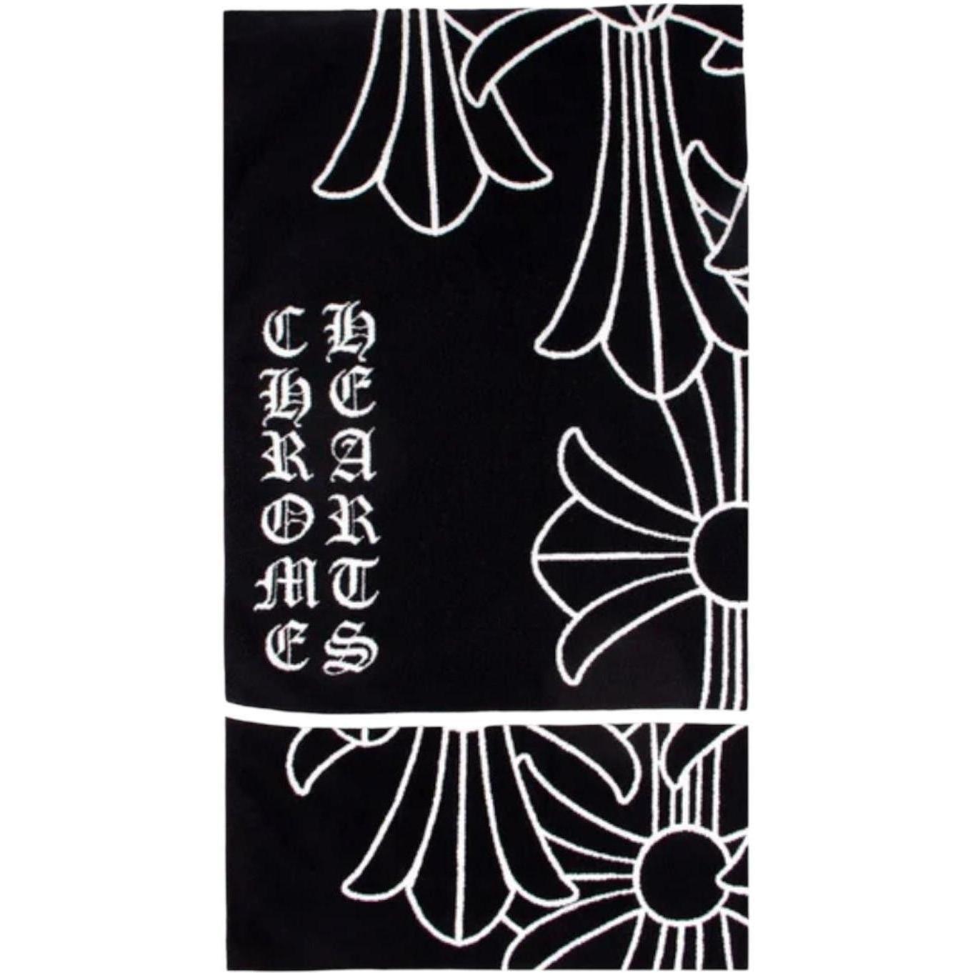 Chrome Hearts Cemetery Cross Beach Towel Black/White
