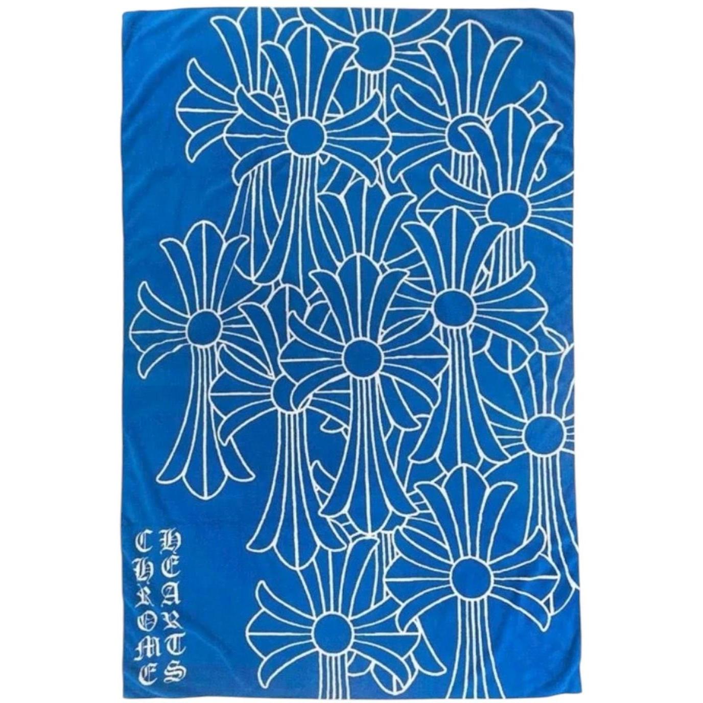 Chrome Hearts Cemetery Cross Beach Towel Blue/White