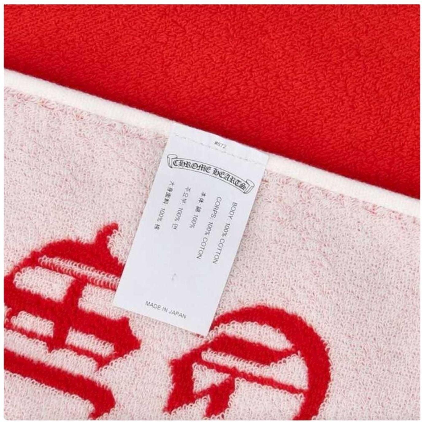 Chrome Hearts Cemetery Cross Beach Towel Red/White
