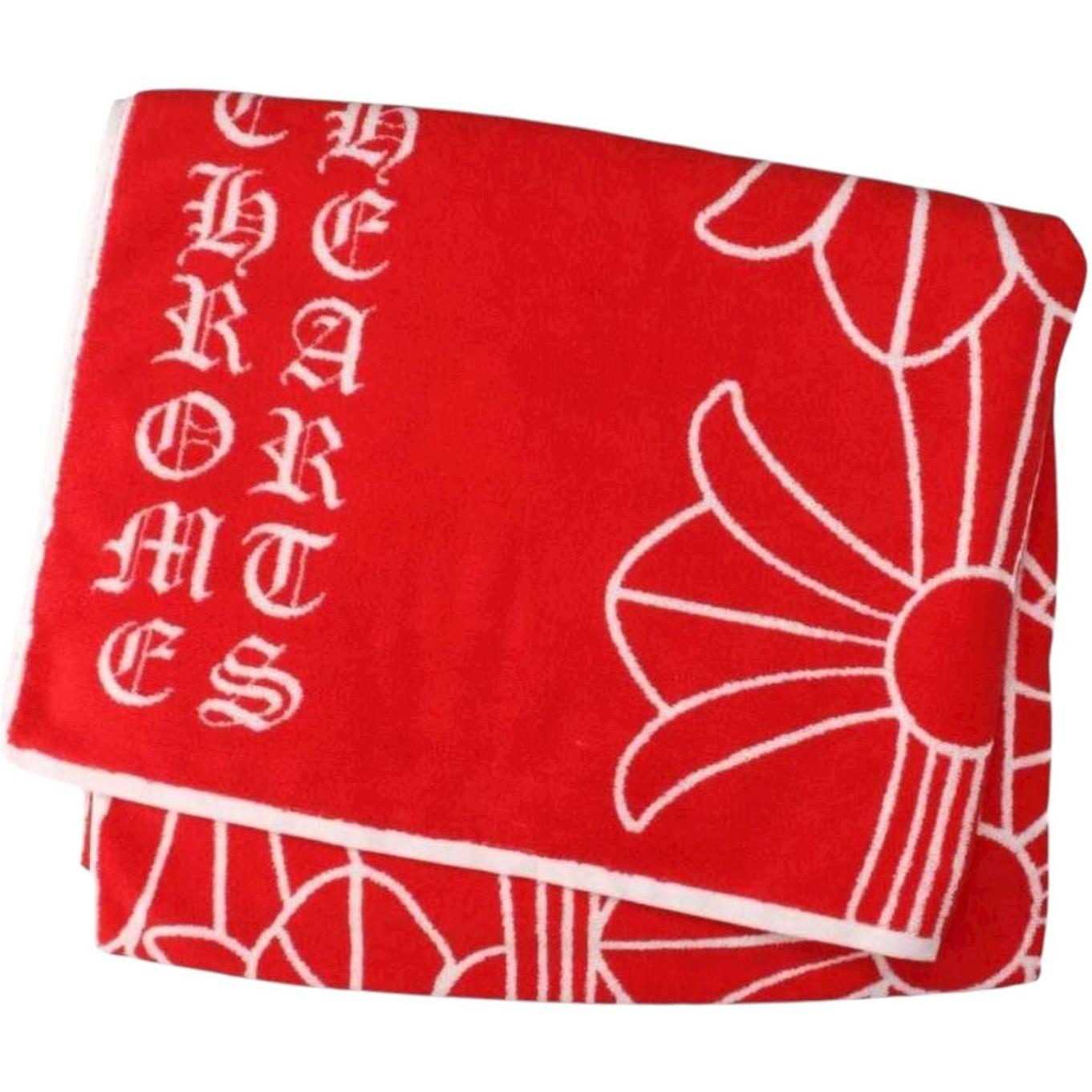 Chrome Hearts Cemetery Cross Beach Towel Red/White