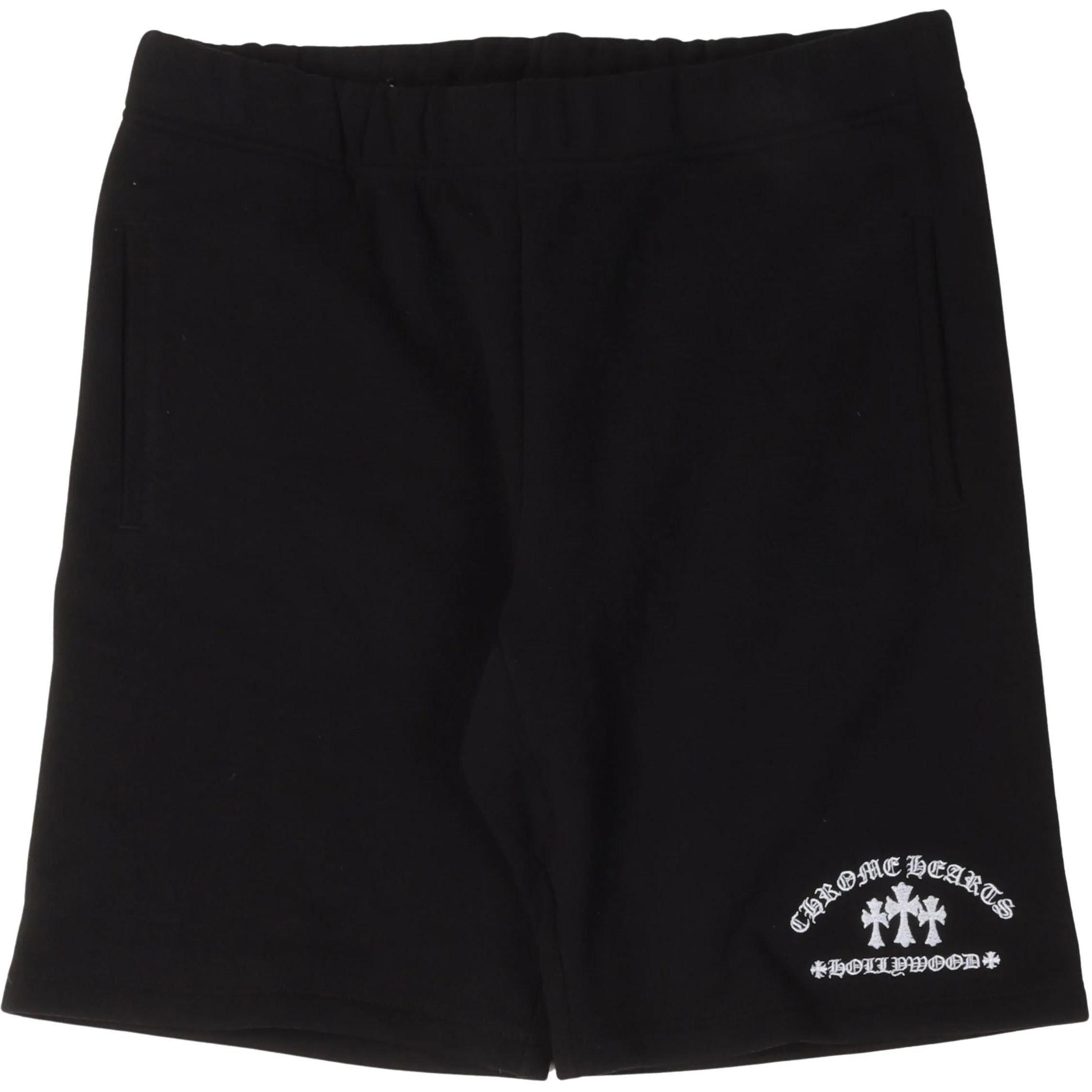 Chrome Hearts Cemetery Cross Embroidered Sweat Shorts Black