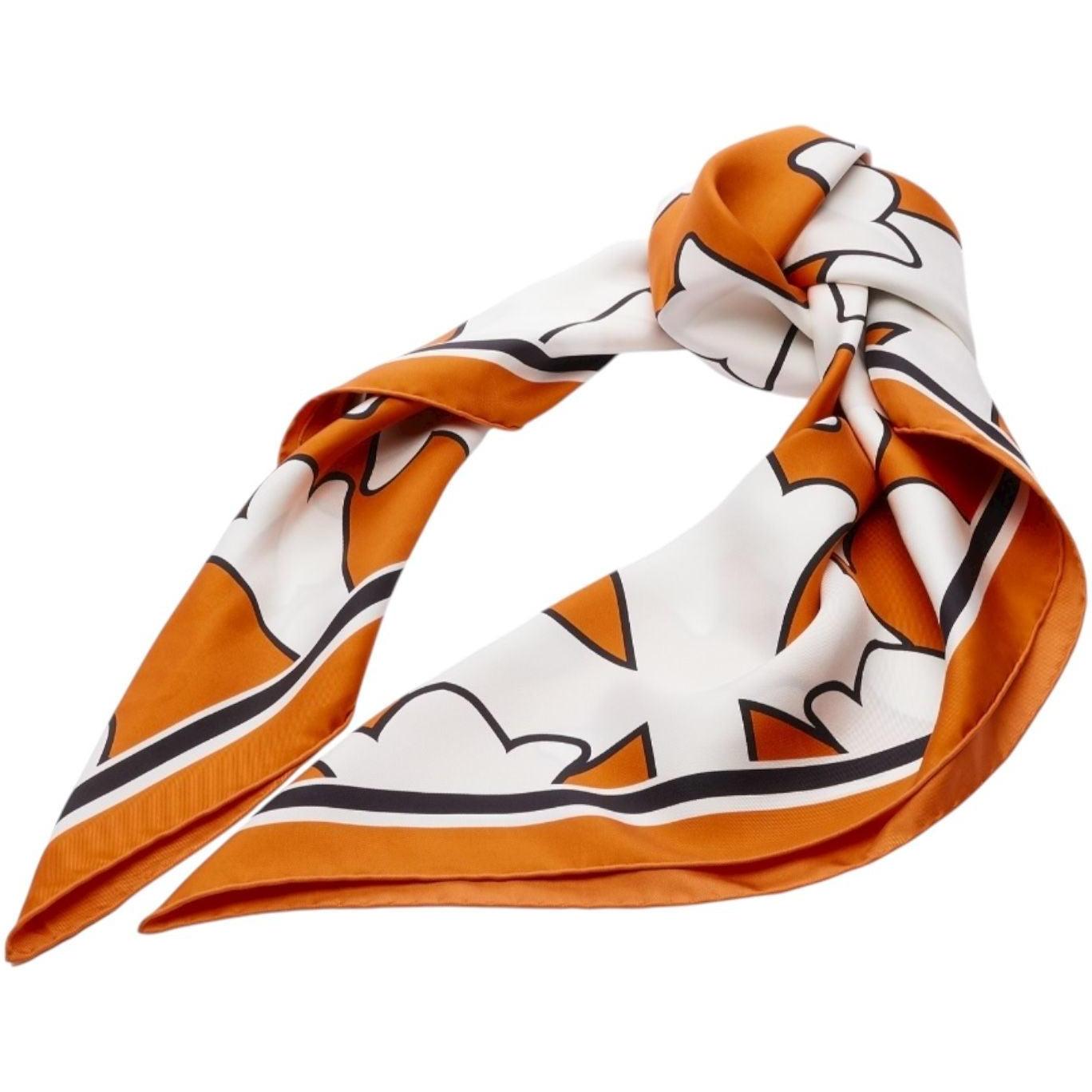 Chrome Hearts Cemetery Cross Silk Scarf Orange