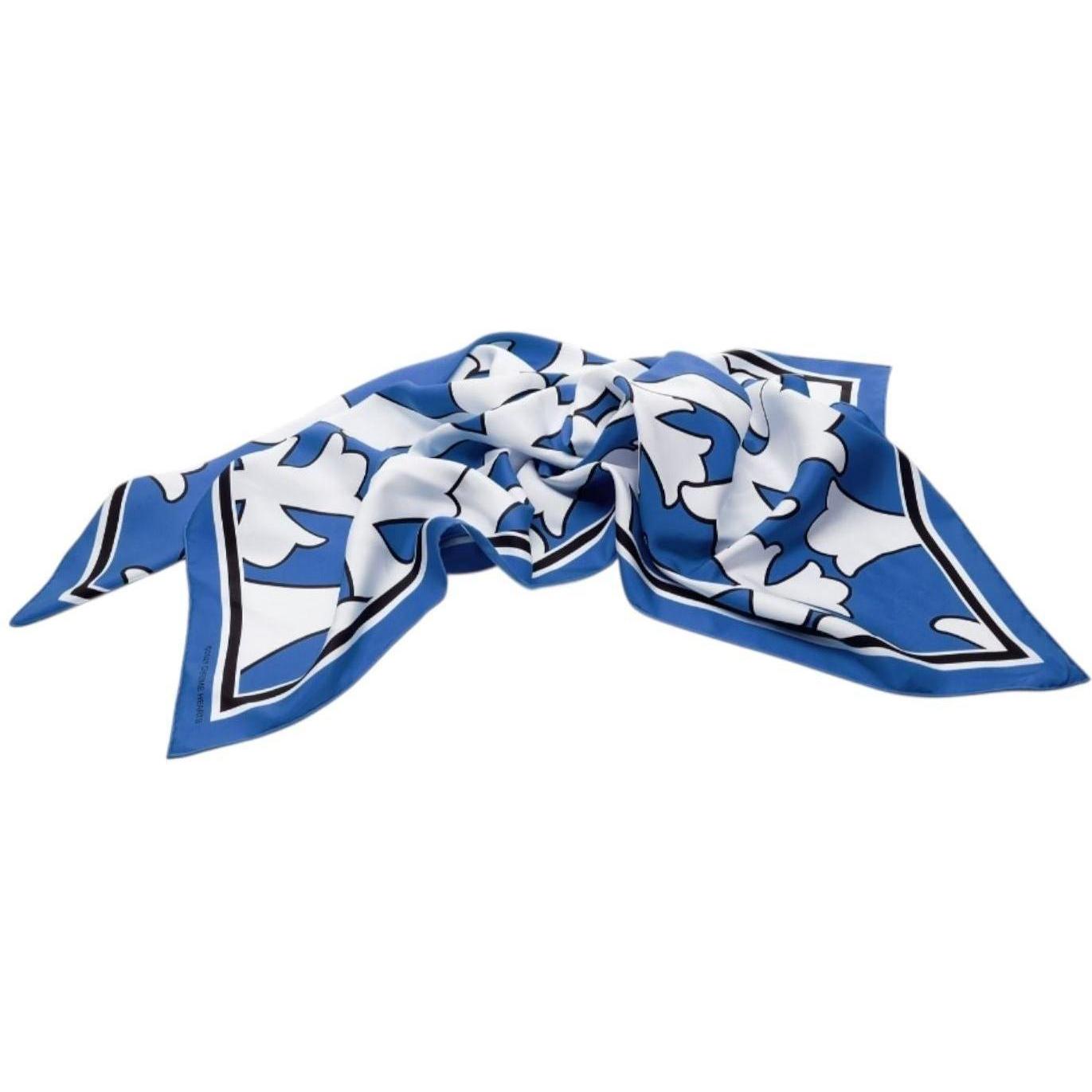 Chrome Hearts Cemetery Cross Silk Scarf White/Blue