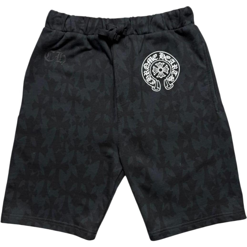 Chrome Hearts Cemetery Cross Sweat Shorts Black