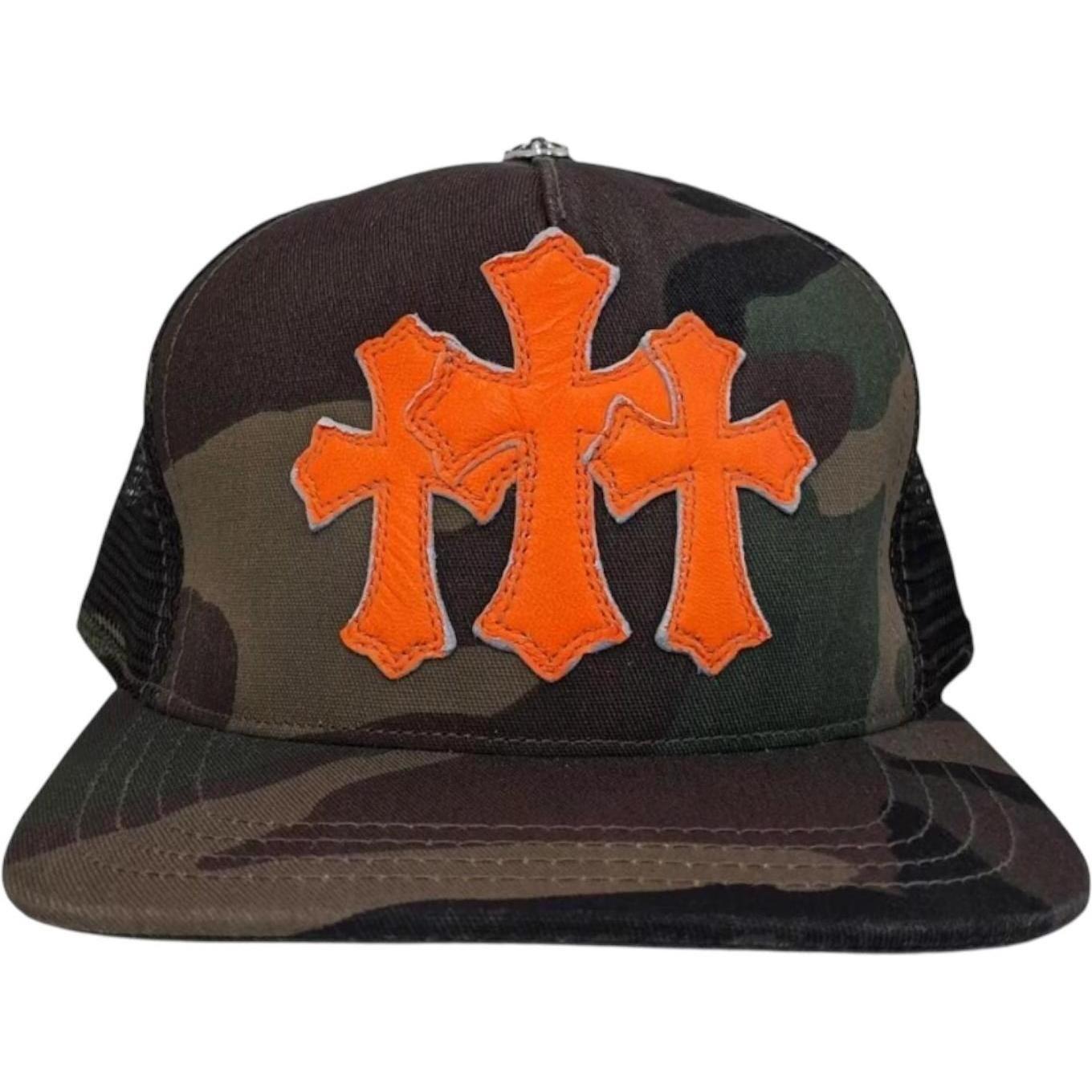Chrome Hearts Cemetery Trucker Hat Camo/Orange