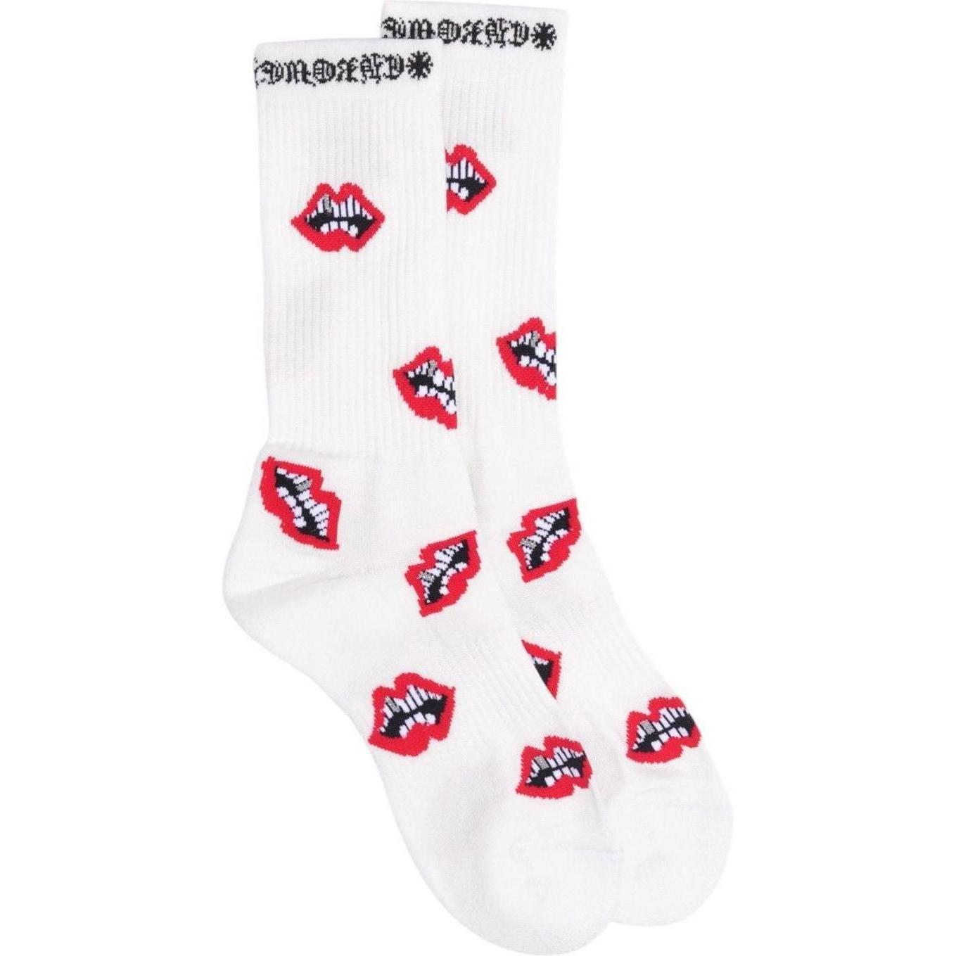 Chrome Hearts Chomper Socks White Red