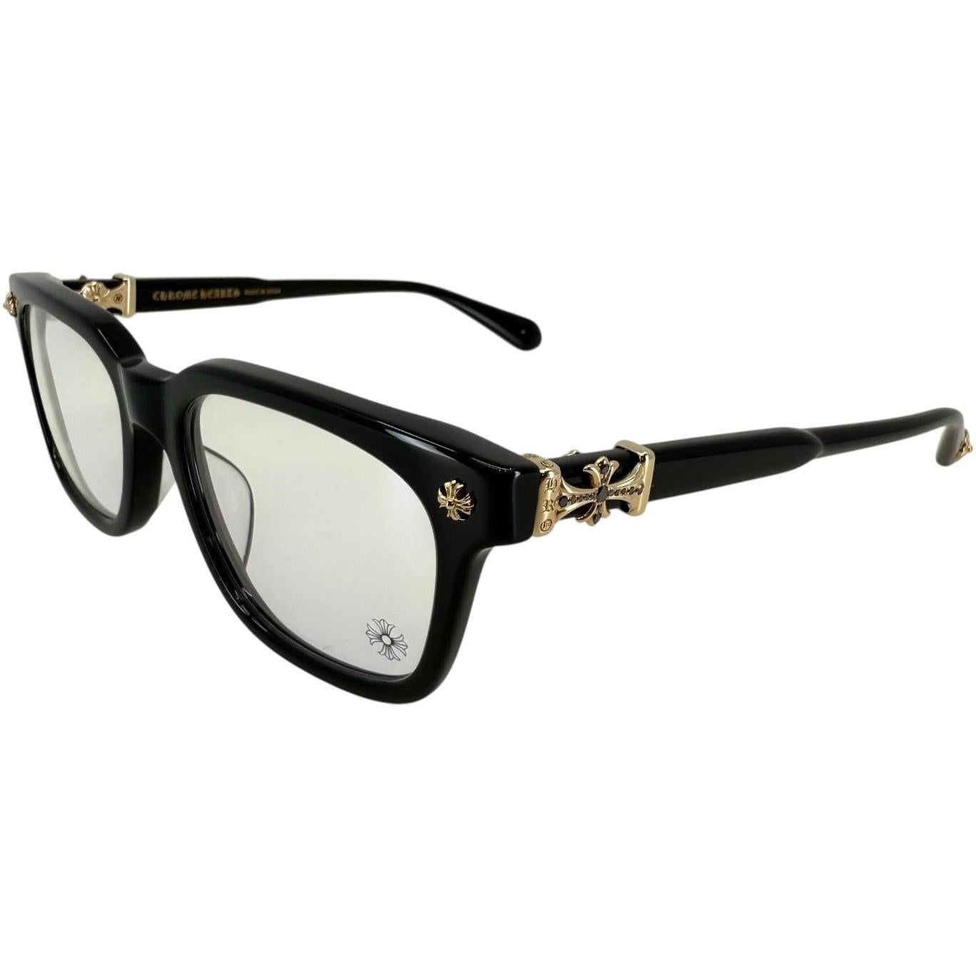 Chrome Hearts Cox Ucker Black Diamond Black/18k Gold Plated Glasses