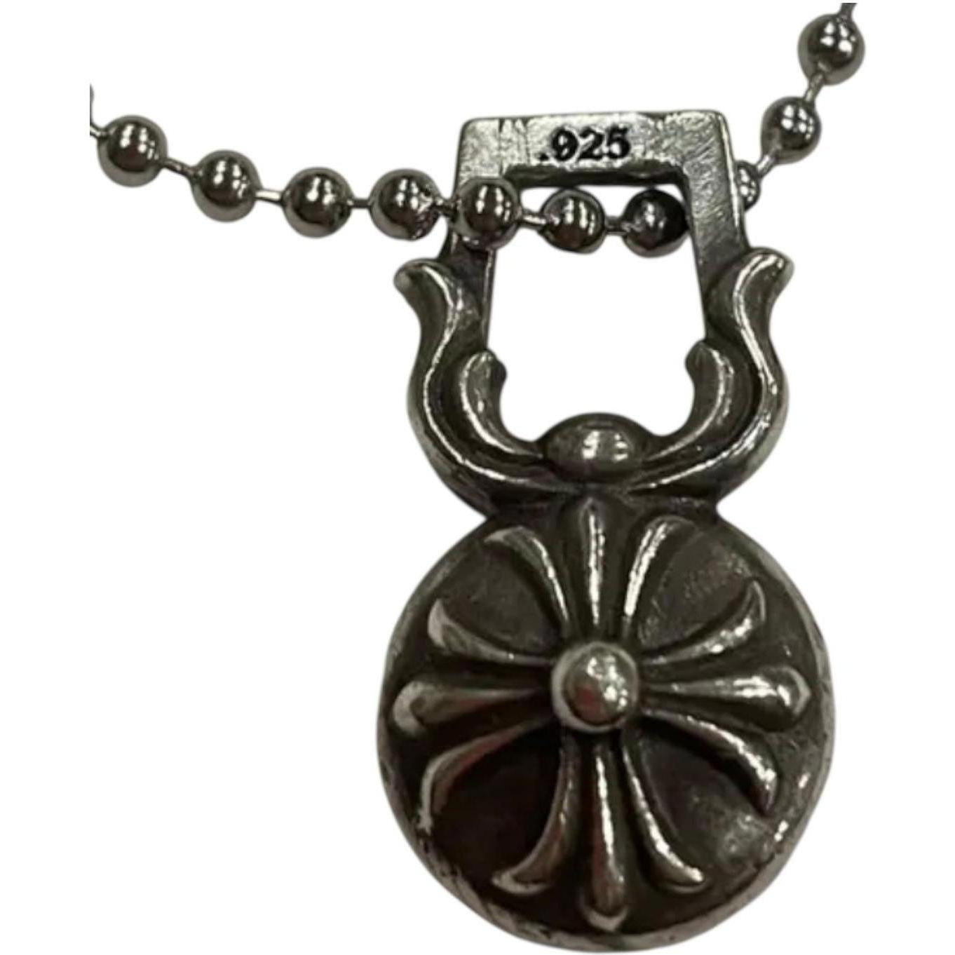 Chrome Hearts Cross Ball Horseshoe Silver Pendant