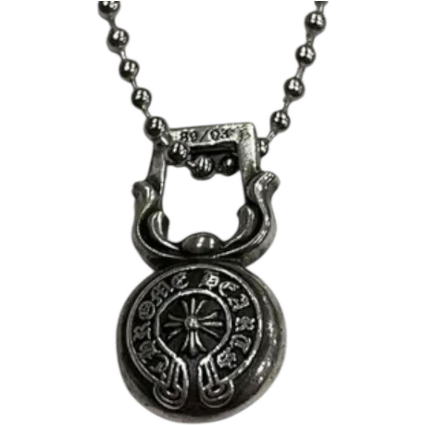 Chrome Hearts Cross Ball Horseshoe Silver Pendant