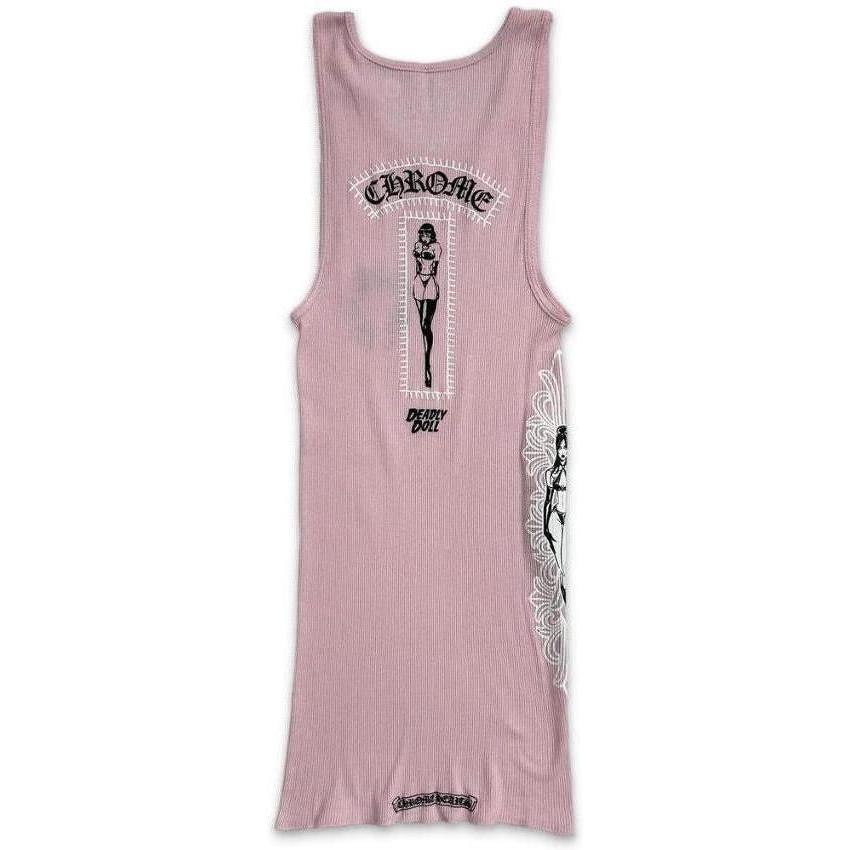 Chrome Hearts Deadly Doll Art Basel Rib Tank Pink