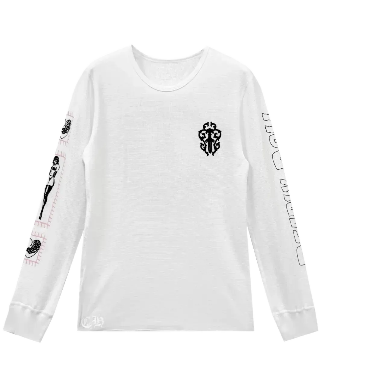 Chrome Hearts Deadly Doll Horseshoe Waffle Thermal Long Sleeve Tee