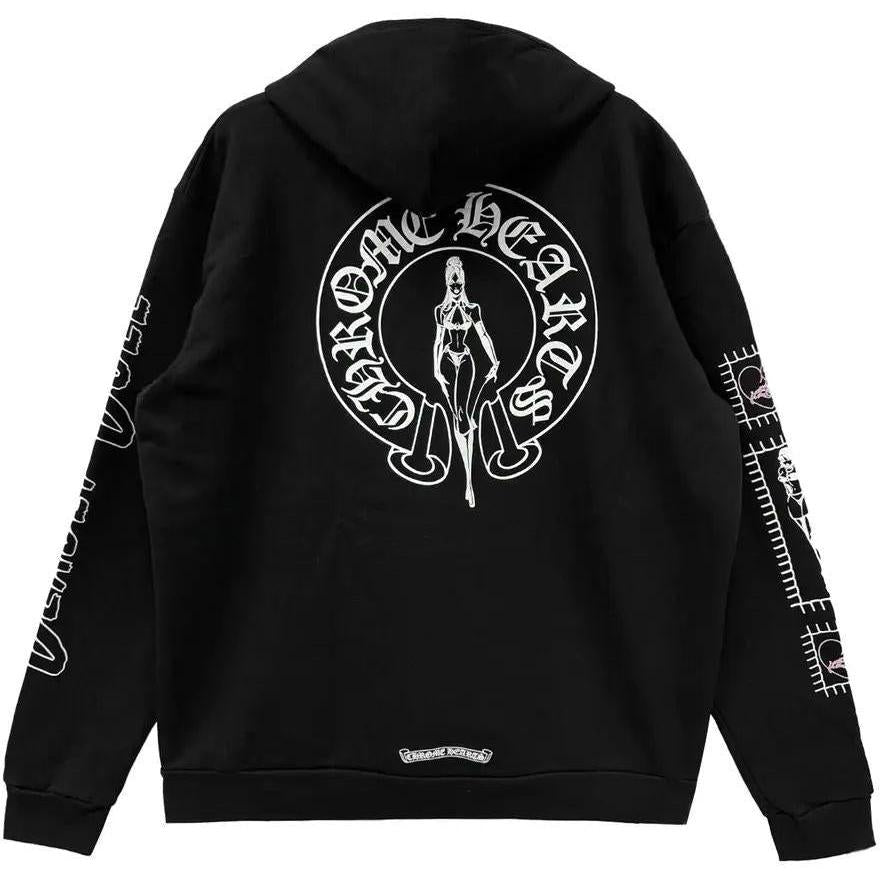Chrome Hearts Deadly Doll Pink Dagger Zip Up Hoodie