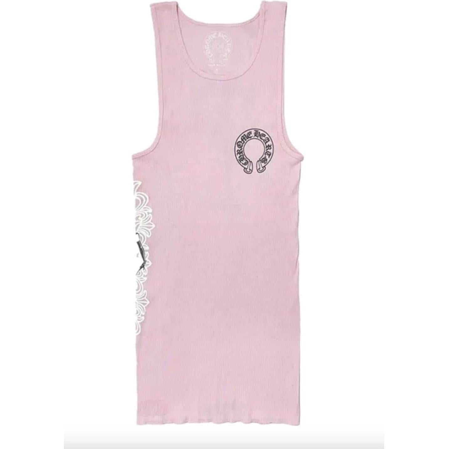 Chrome Hearts Deadly Doll Rib Art Basel Flora Pink Tank Top