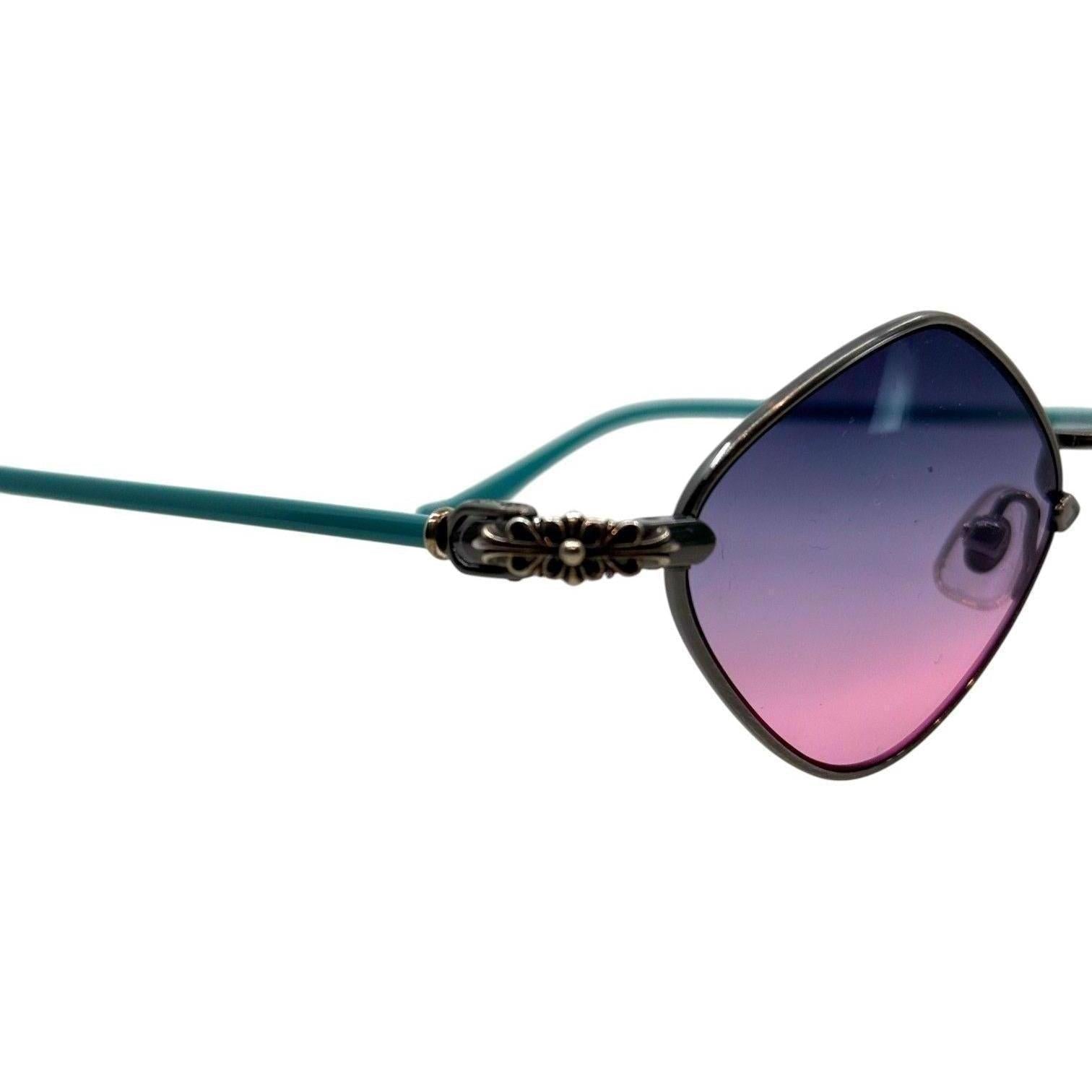 Chrome Hearts Diamond Dog Purple Turquoise Sunglasses
