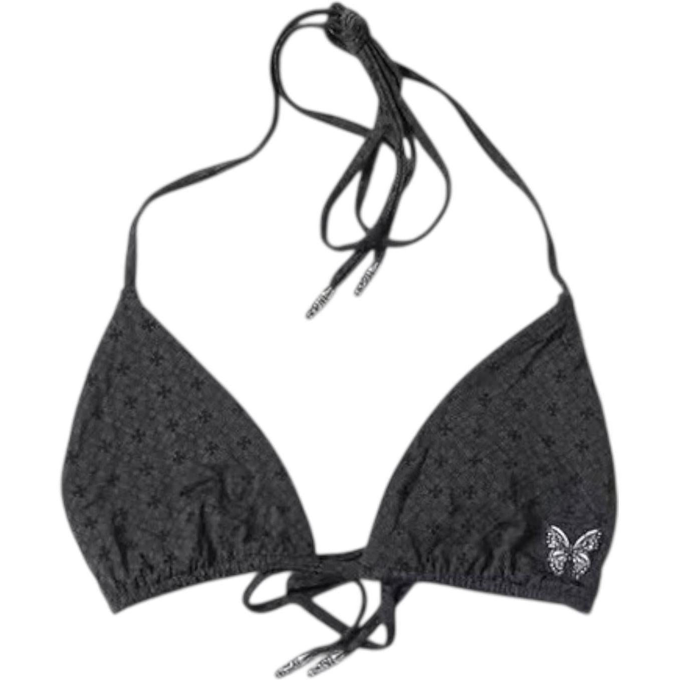 Chrome Hearts Dipped in Blue Bikini Top Black