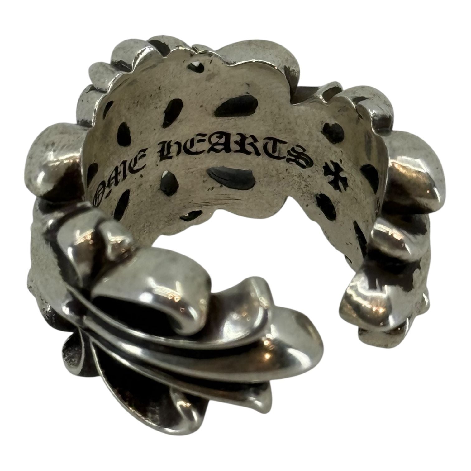 Chrome Hearts Double Floral Silver Ring - Size 10