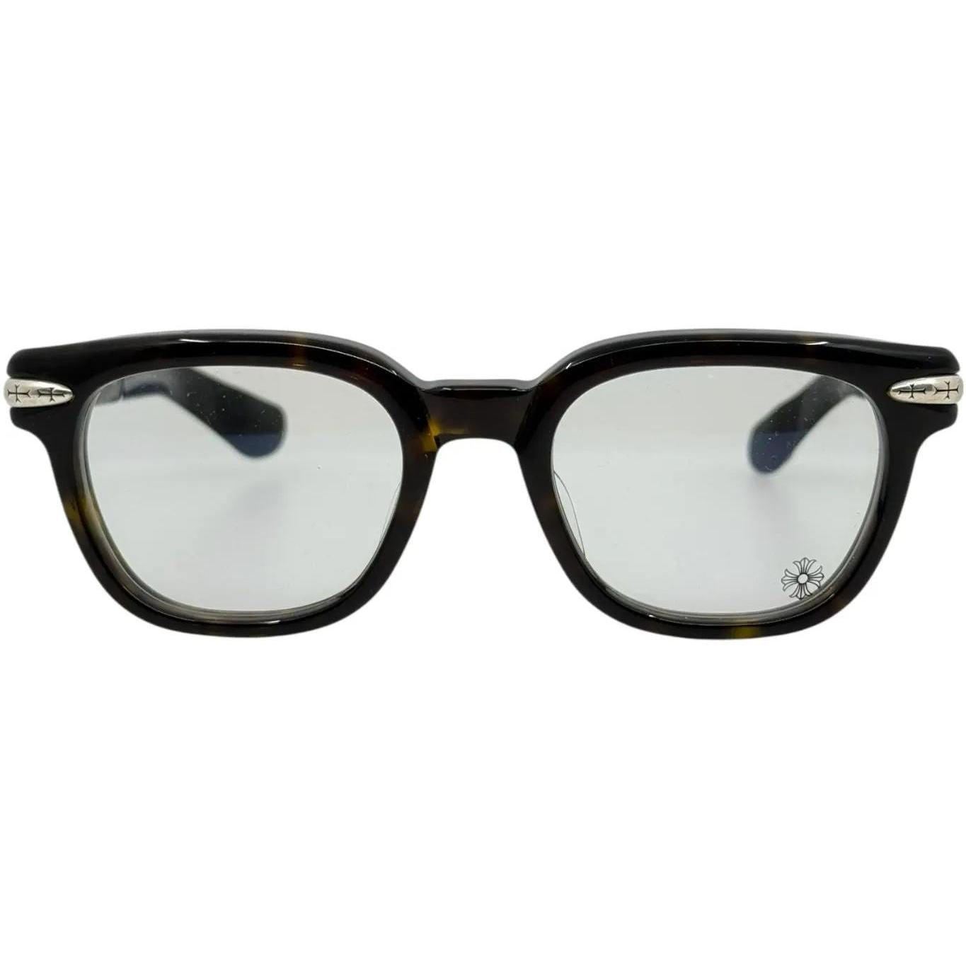 Chrome Hearts Drippin Black Tortoise/Silver Glasses