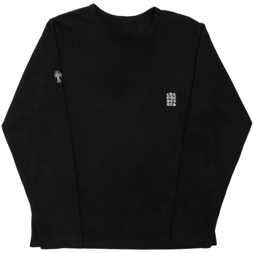 Chrome Hearts Embroidered Eyechart L/S Shirt Black