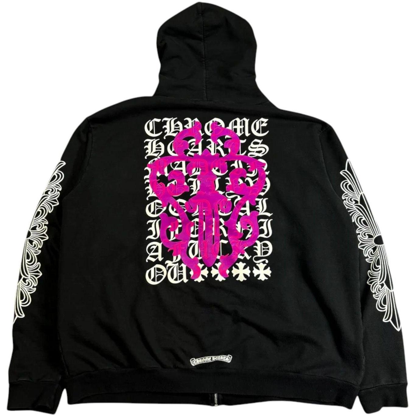 Chrome Hearts Eye Chart Dagger Zip-Up Hoodie Black - Gently Used