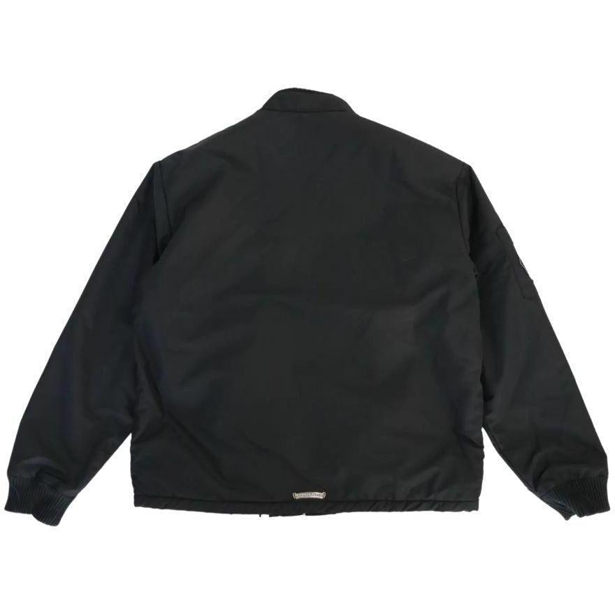 Chrome Hearts Faux Fur Lined Cobra Cross Patch Racing Jacket