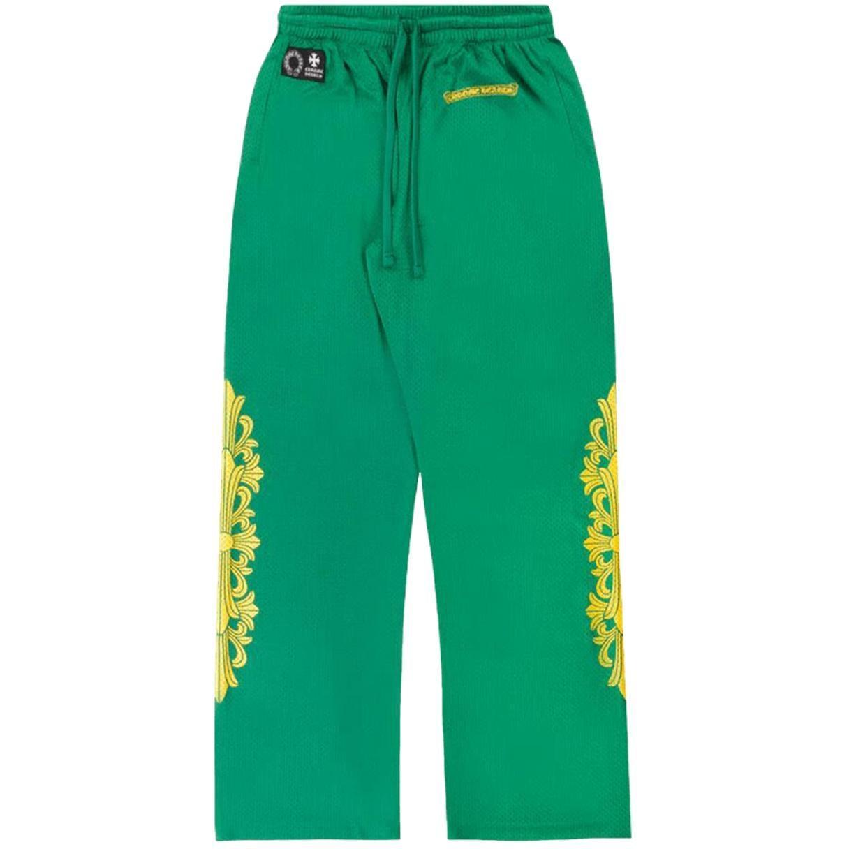 Chrome Hearts Floral Mesh Jersey Pants 'Green/Gold'