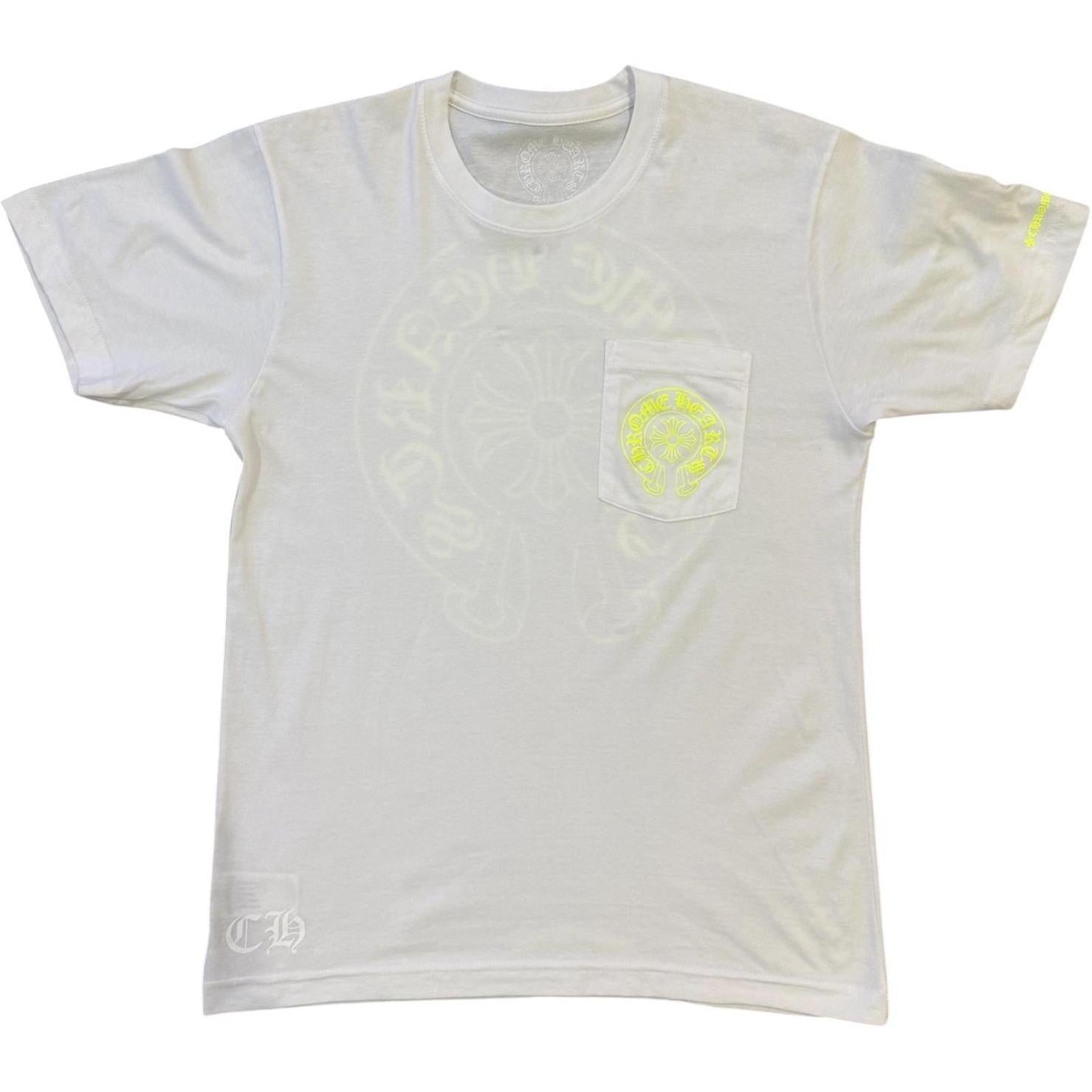 Chrome Hearts Fluorescent Green Horseshoe T-Shirt White