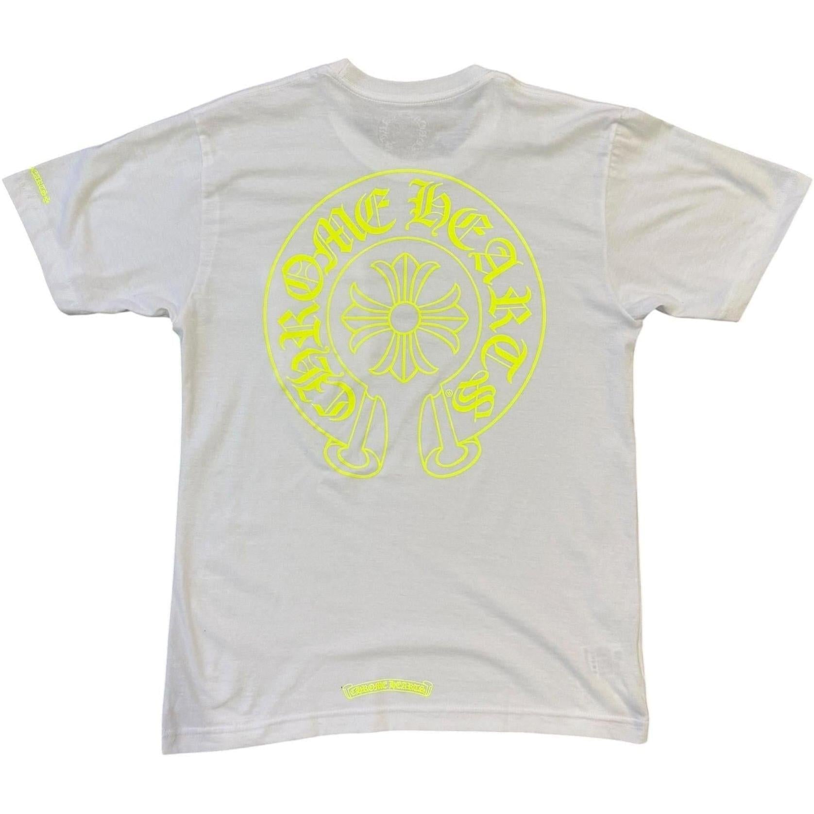 Chrome Hearts Fluorescent Green Horseshoe T-Shirt White