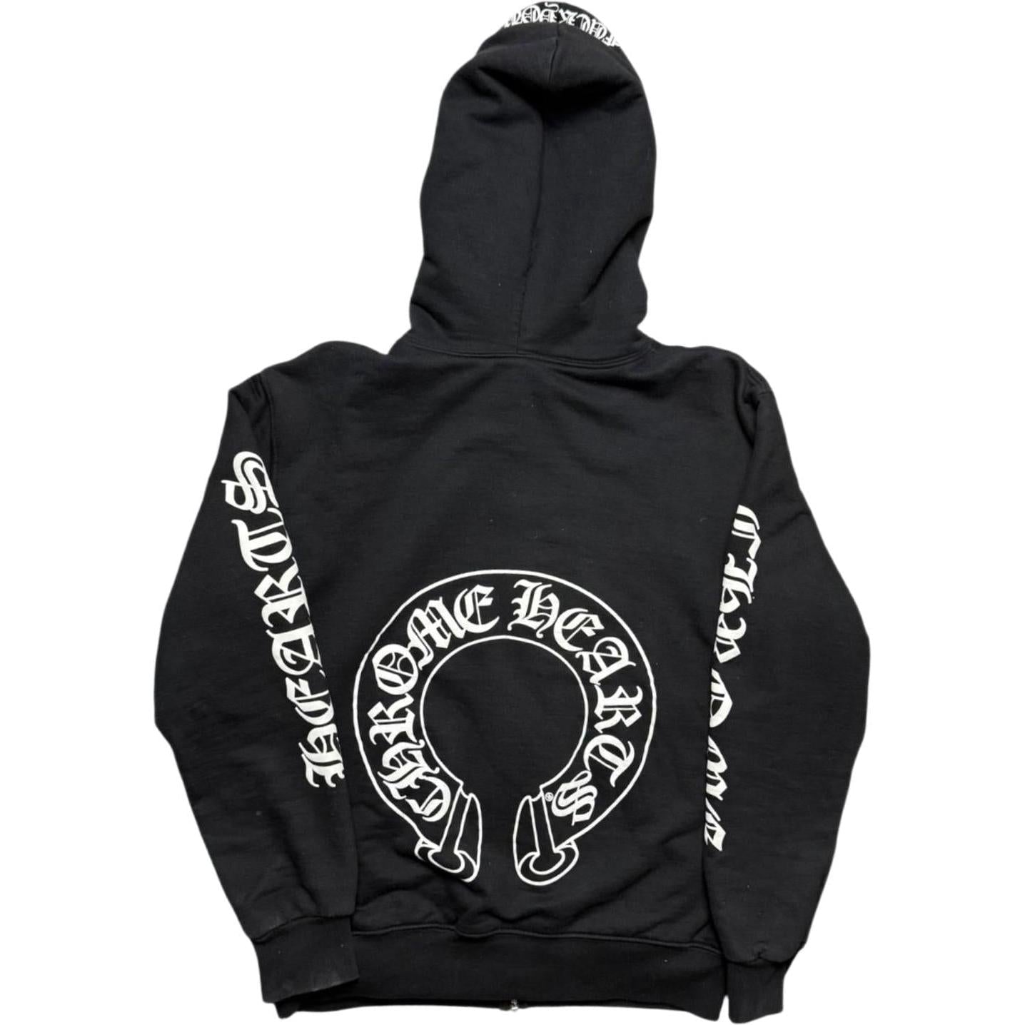 Chrome Hearts Fuck You Horseshoe Thermal Zip Up Hoodie Black