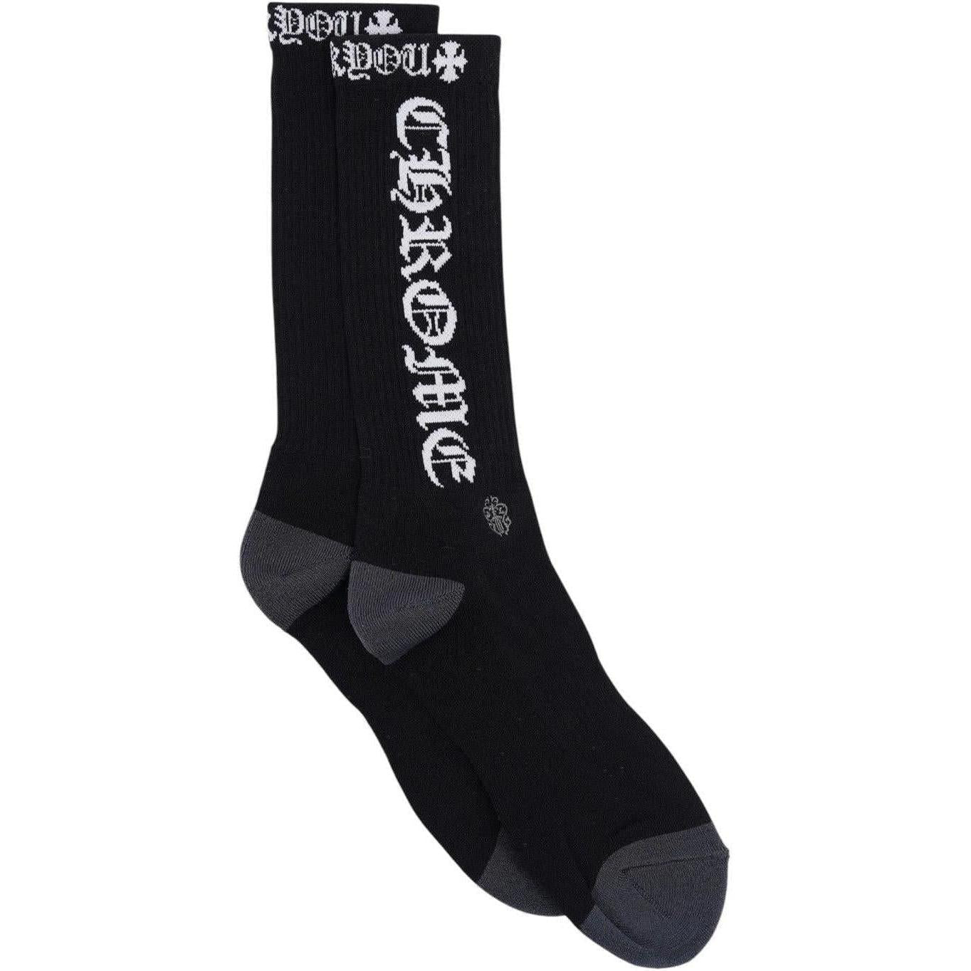 Chrome Hearts Fuck You Logo Socks Black White