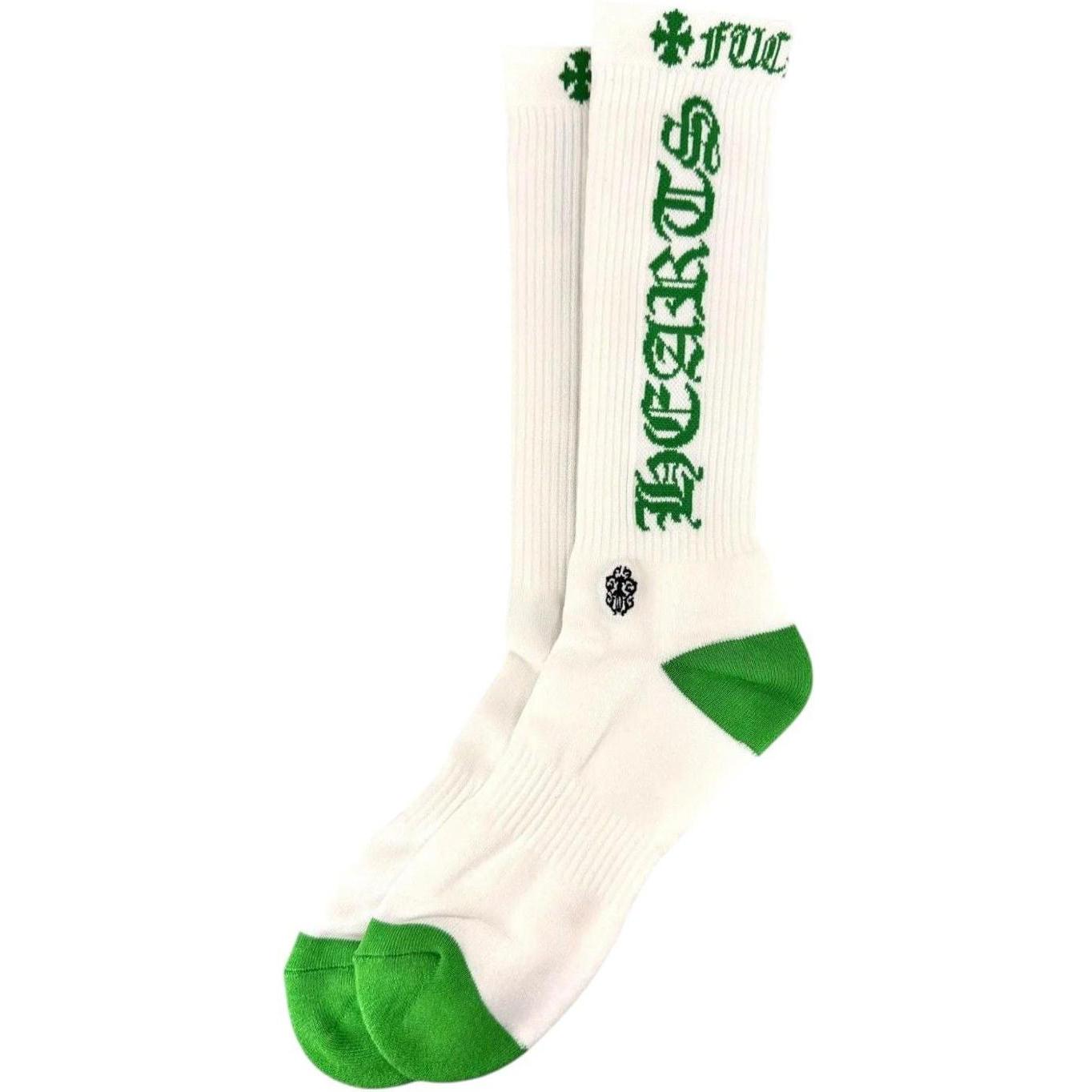 Chrome Hearts Fuck You Logo Socks White Green