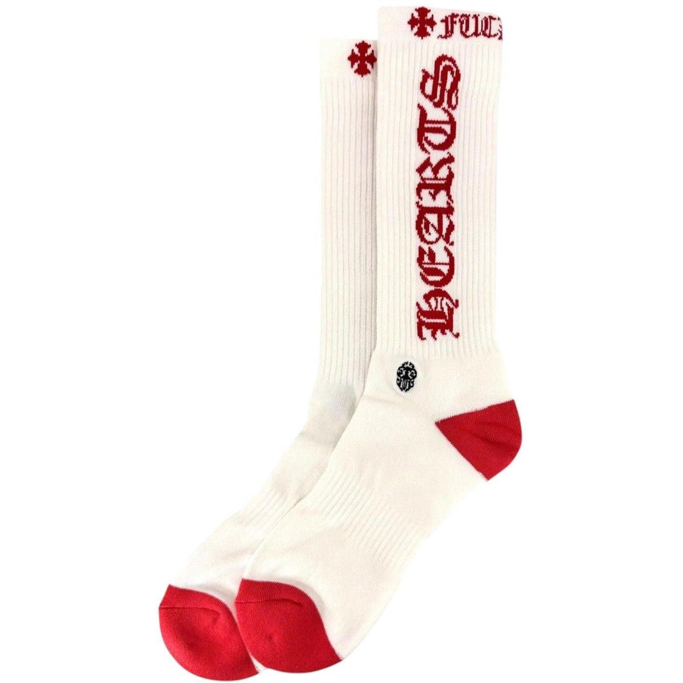 Chrome Hearts Fuck You Logo Socks White Red