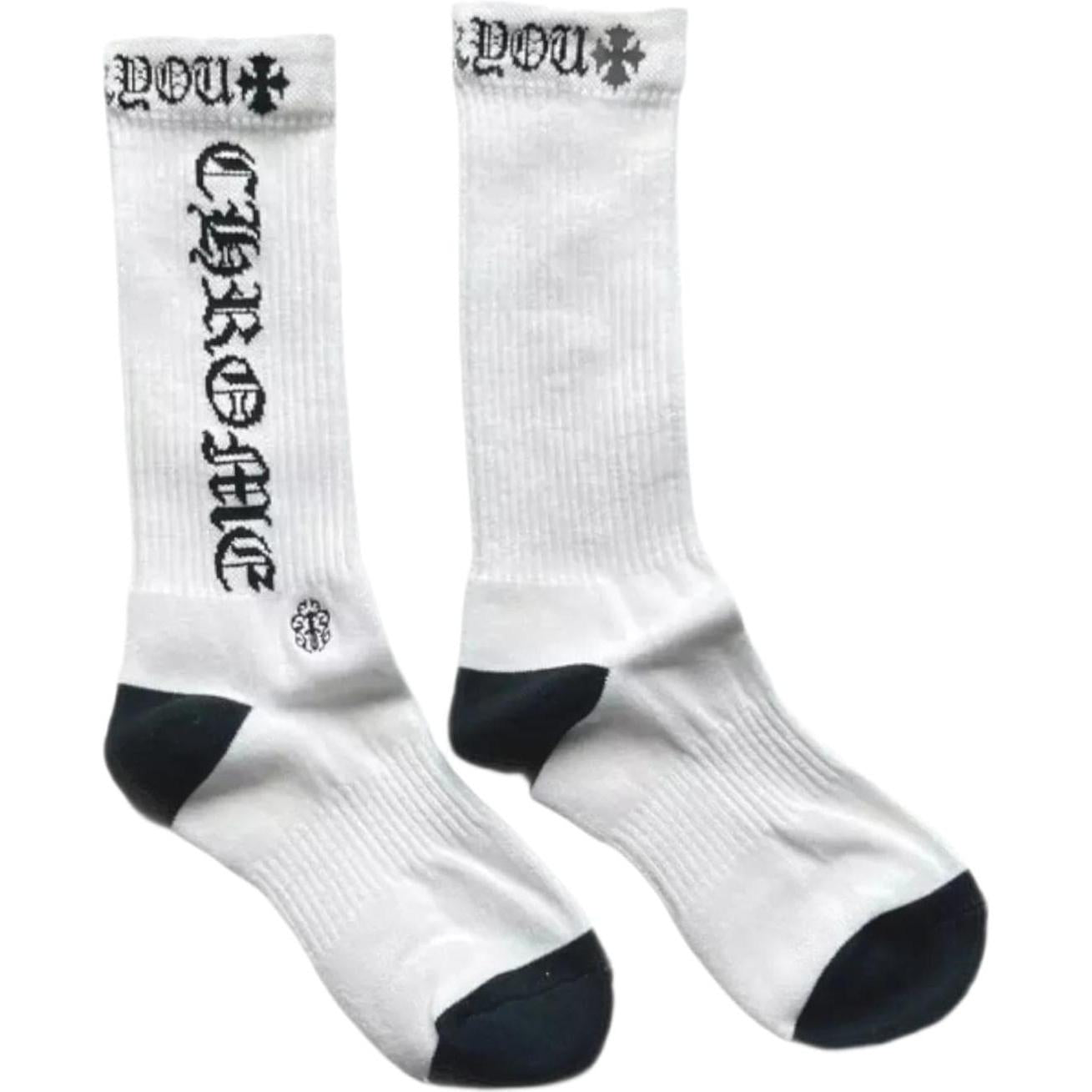 Chrome Hearts Fuck You Logo Socks White/Black
