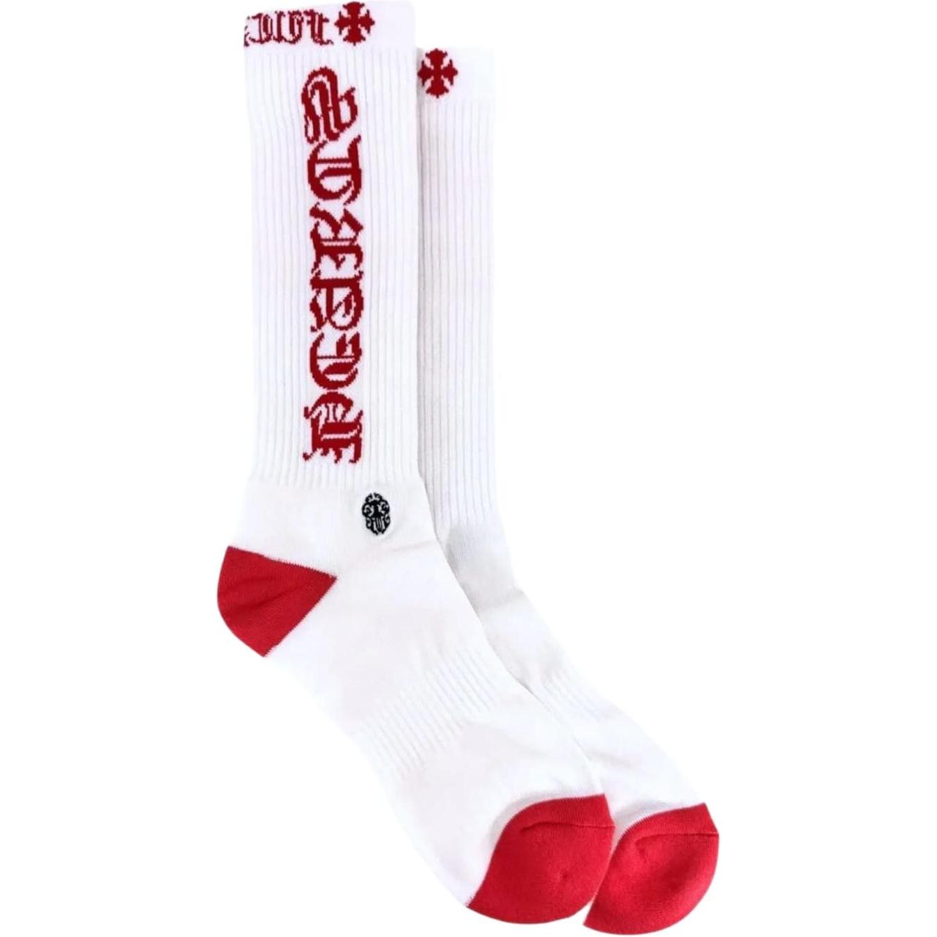 Chrome Hearts Fuck You Logo Socks White/Red