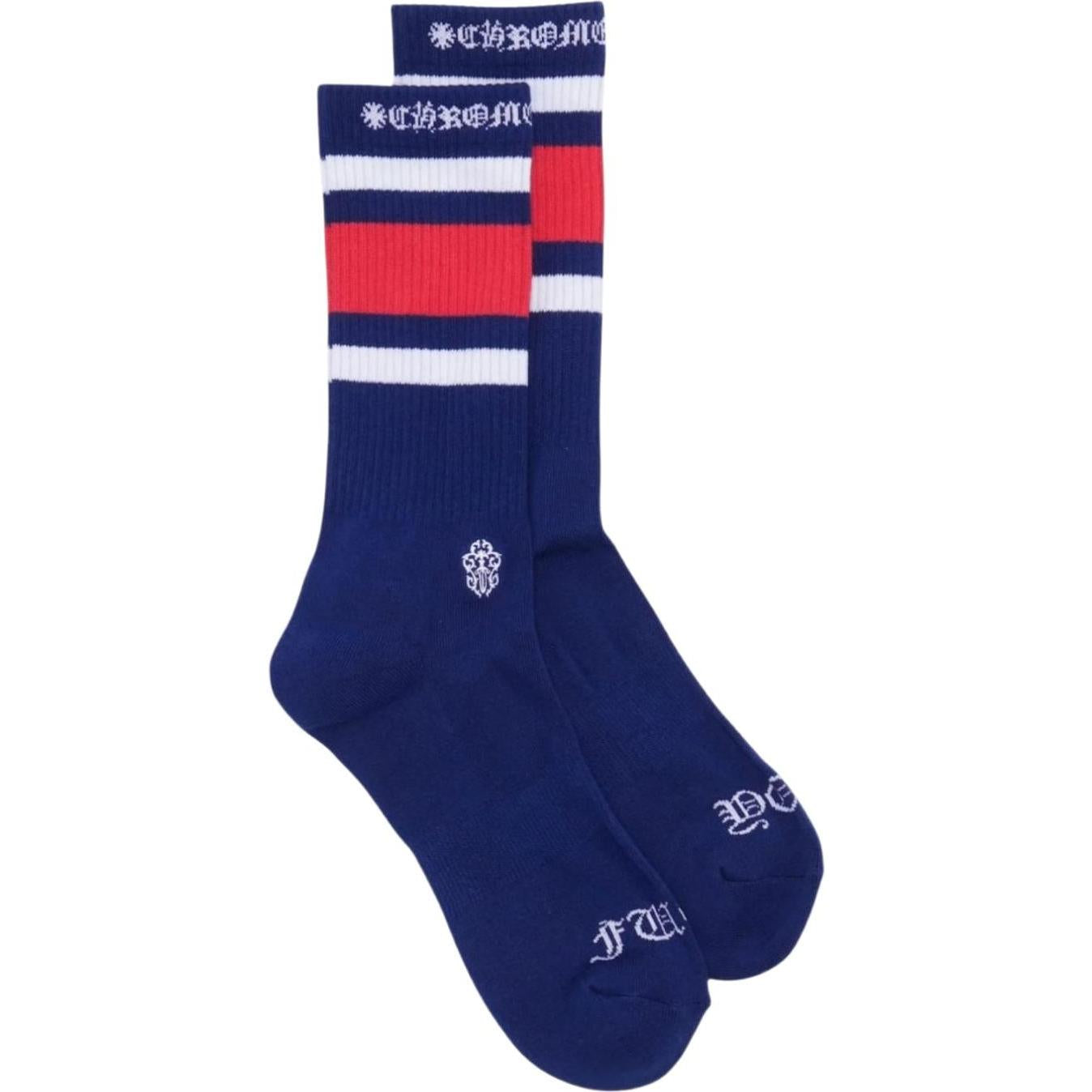 Chrome Hearts Fuck You Striped Socks Blue/Red