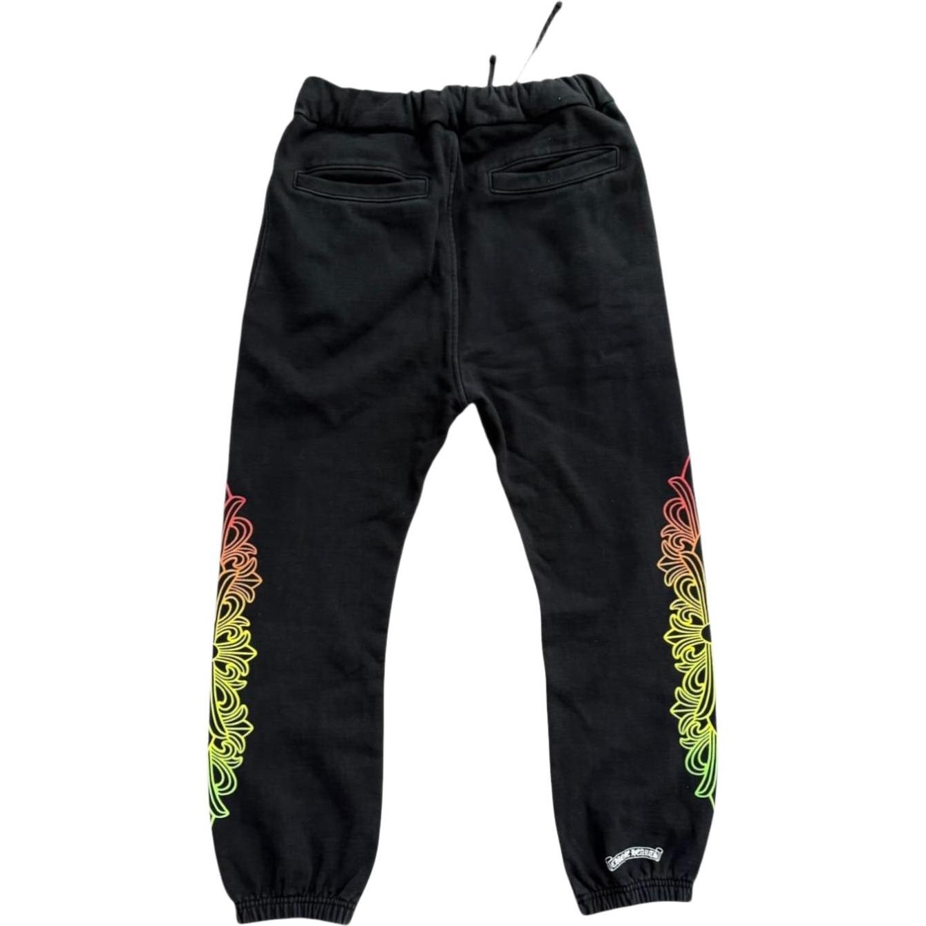 Chrome Hearts Gradient Floral Cross Sweatpants Black