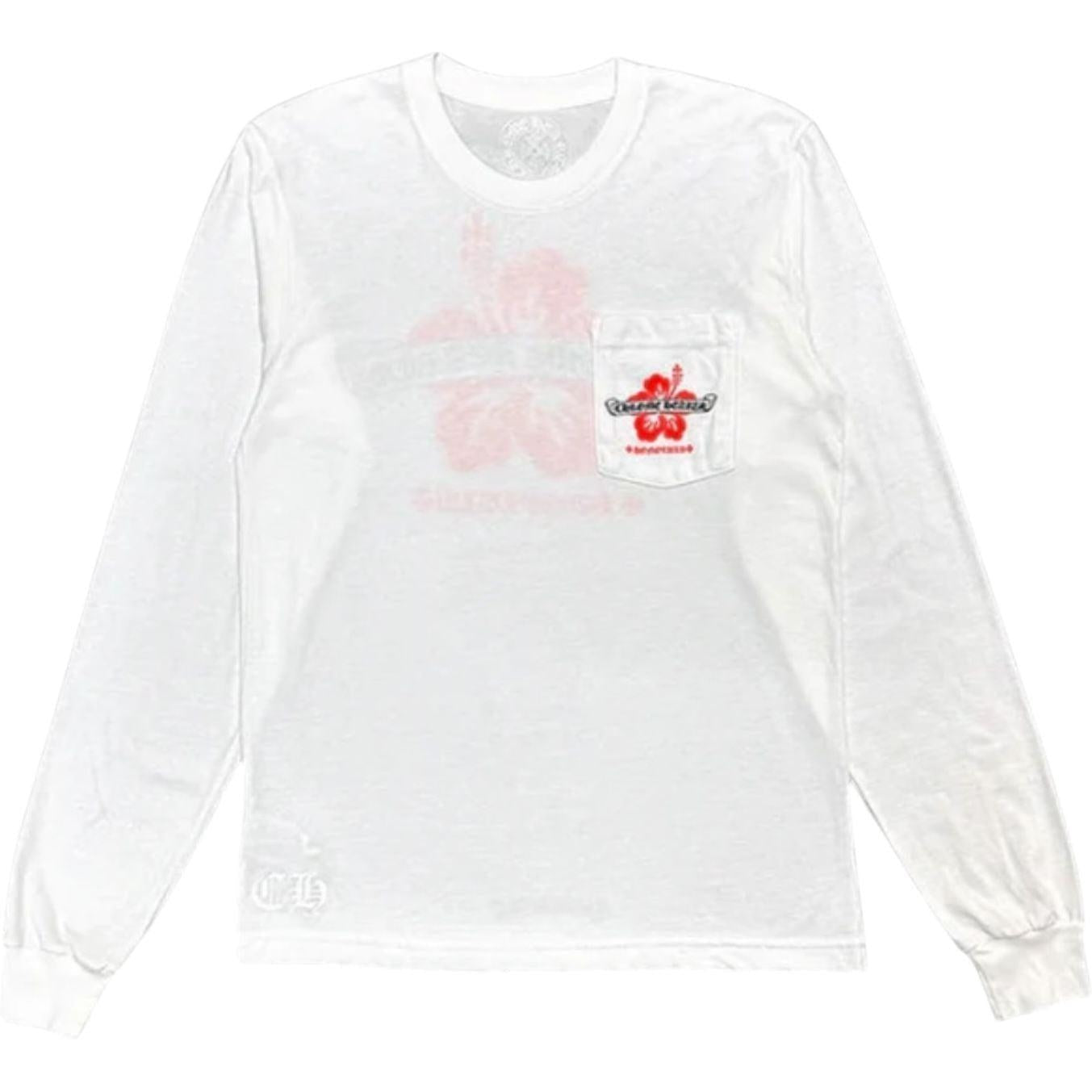 Chrome Hearts Honolulu Exclusive Hibiscus L/S Tee White