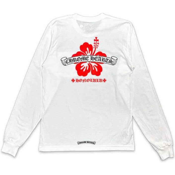 Chrome Hearts Honolulu Exclusive Hibiscus L/S Tee White