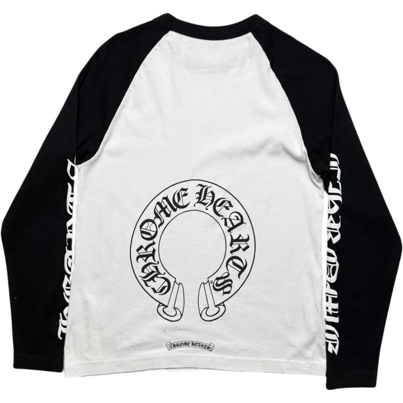 Chrome Hearts Horseshoe Baseball Shirt White/Black