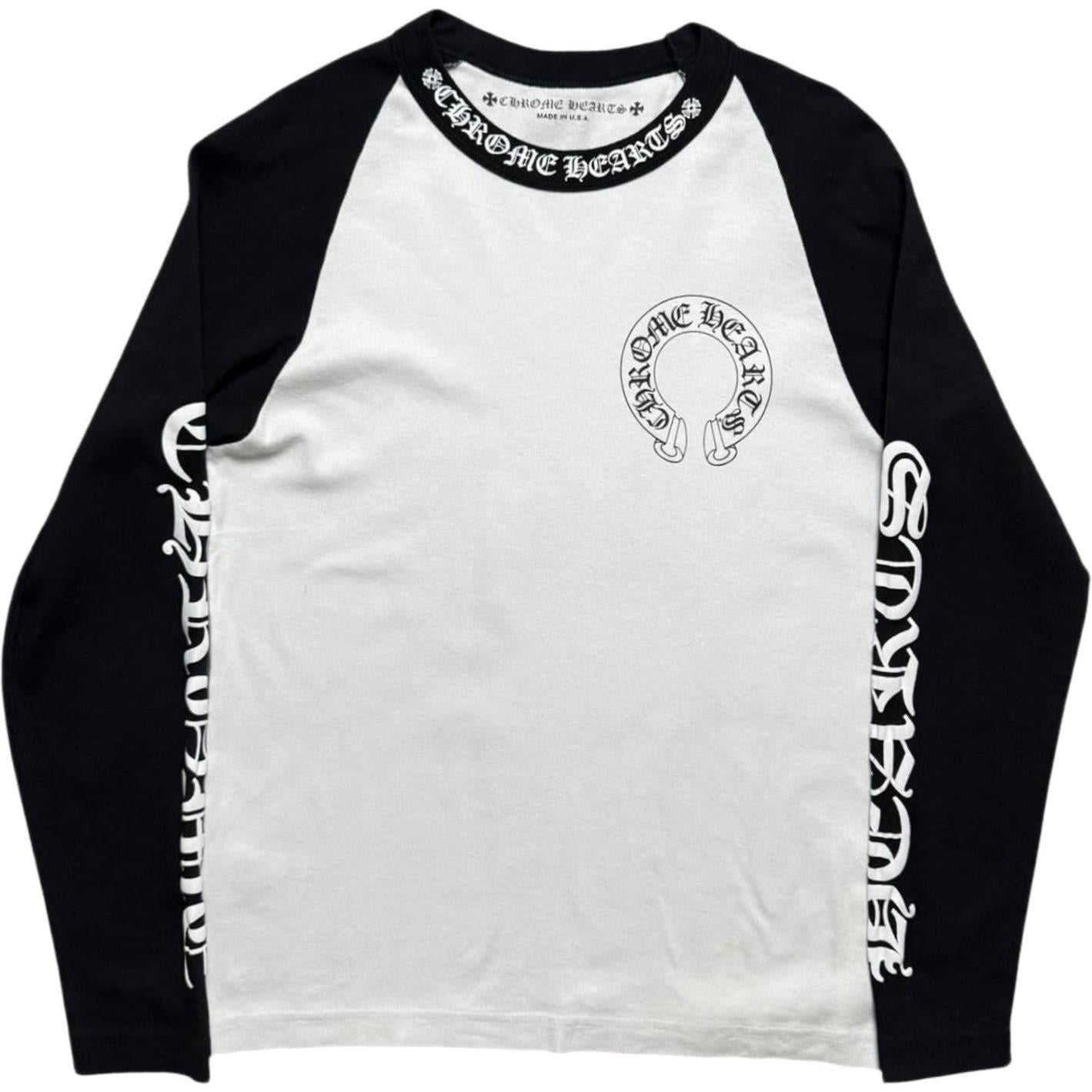 Chrome Hearts Horseshoe Baseball Shirt White/Black