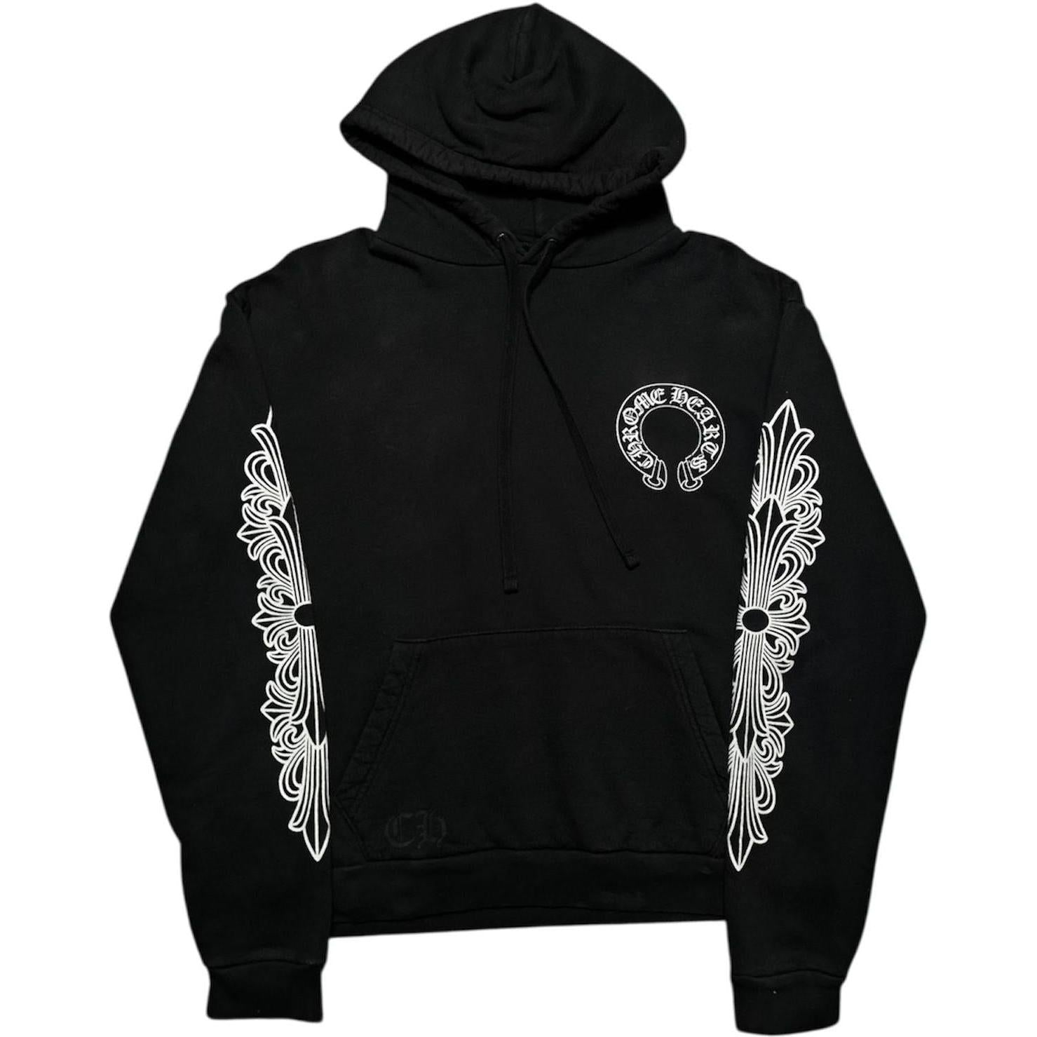Chrome Hearts Horseshoe Floral Hoodie Black - Like New