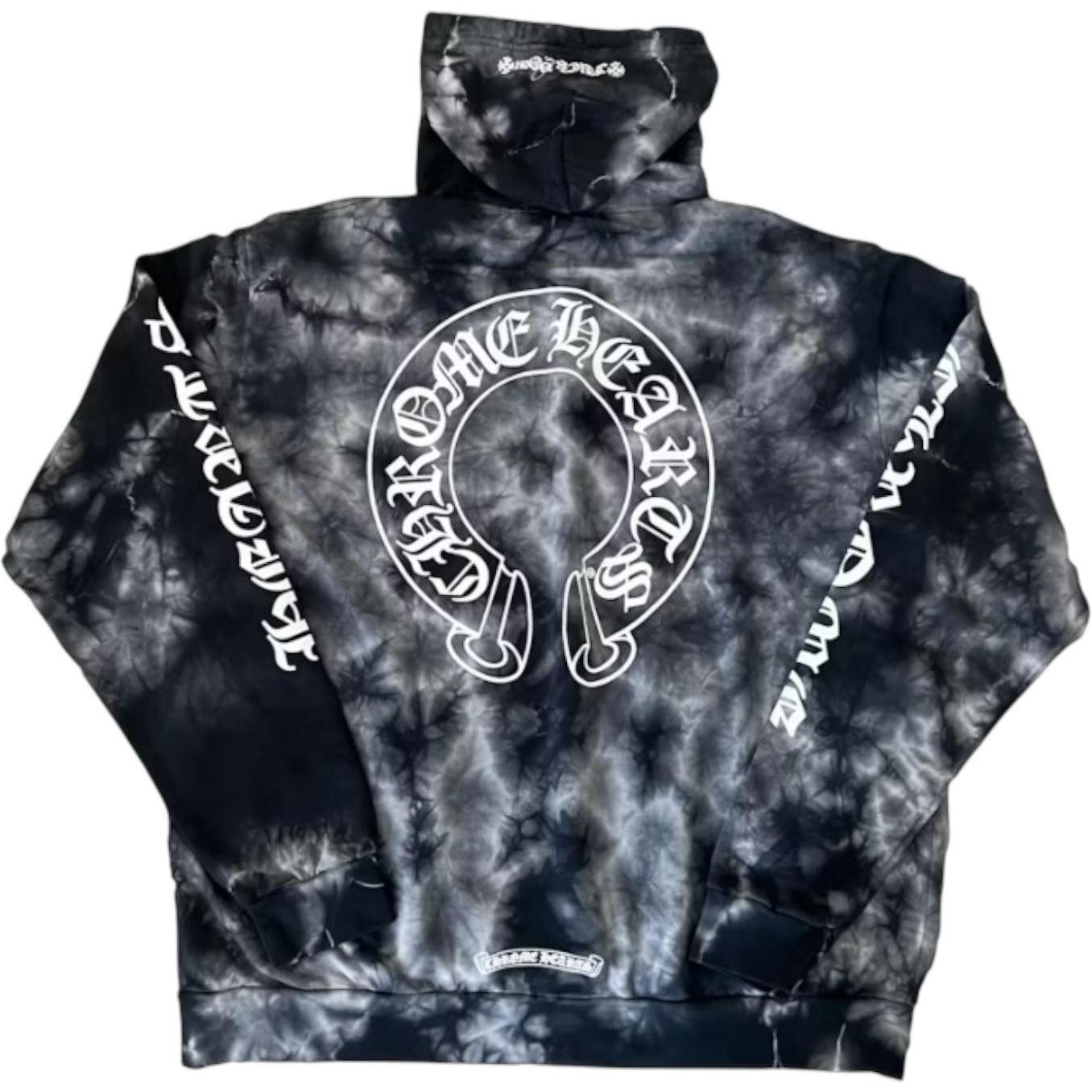 Chrome Hearts Horseshoe Hoodie Black Tie Dye