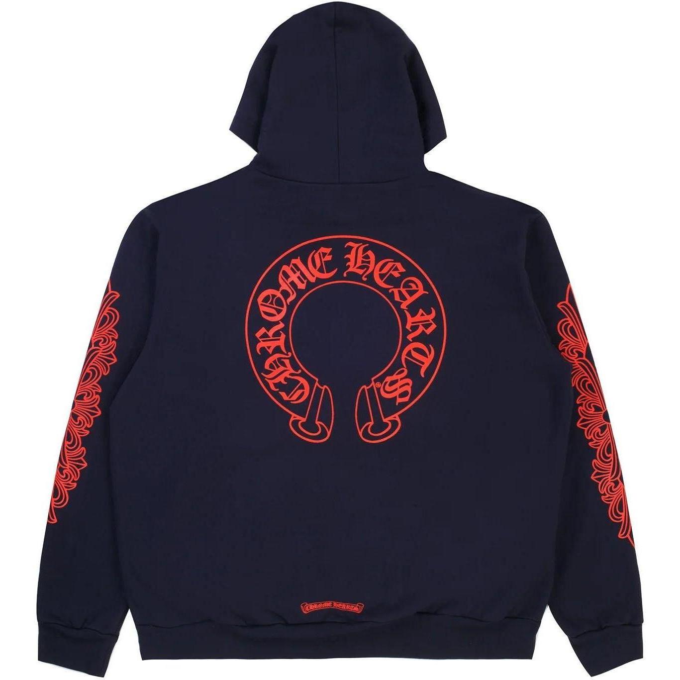 Chrome Hearts Horseshoe Hoodie Navy Red