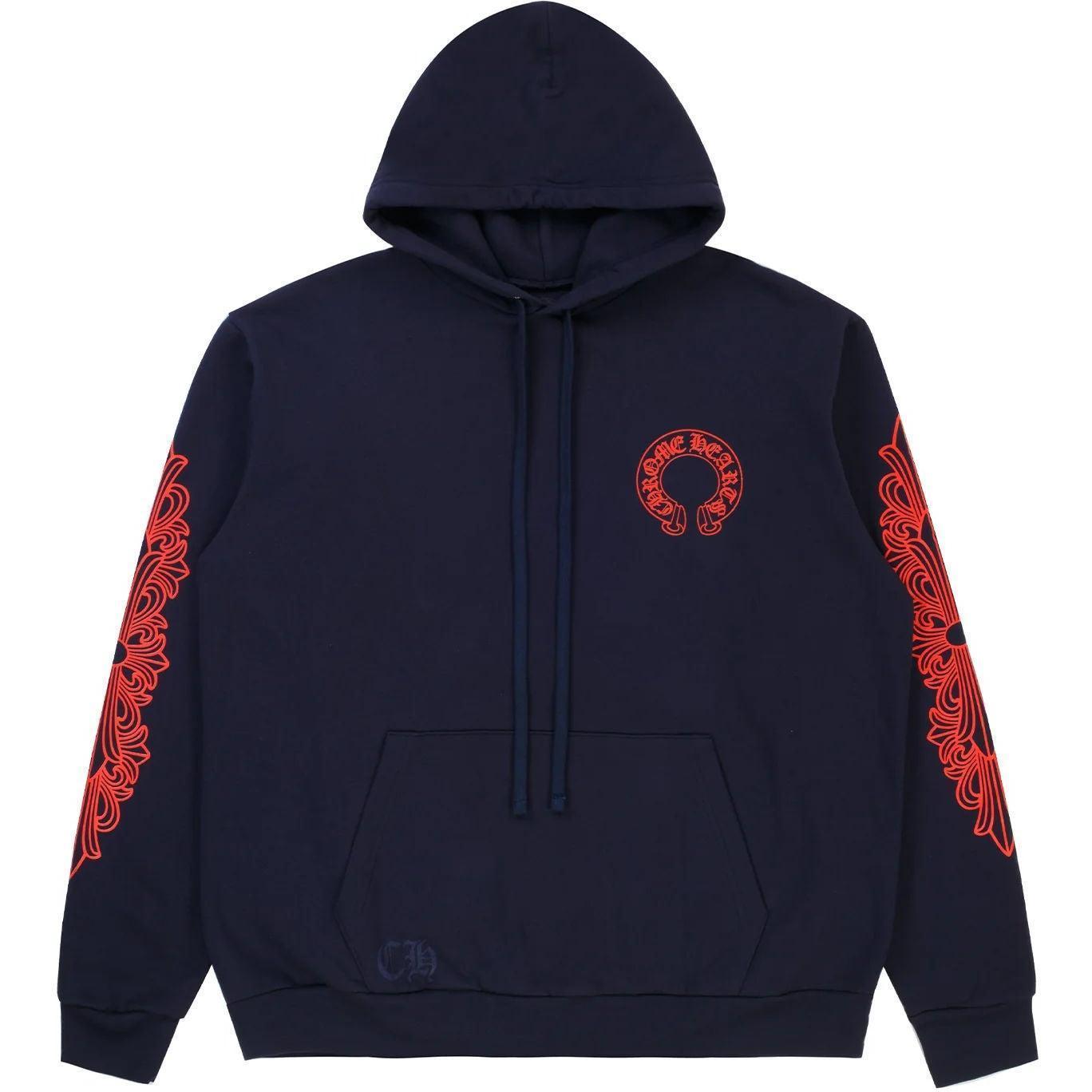 Chrome Hearts Horseshoe Hoodie Navy Red